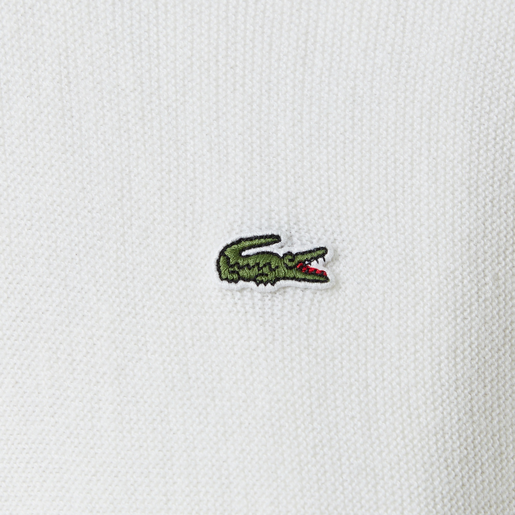 Lacoste Kadın Relaxed Fit Polo Yaka Yün Beyaz Triko