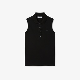 Lacoste L.12.D Kadın Slim Fit Kolsuz Siyah Polo Siyah