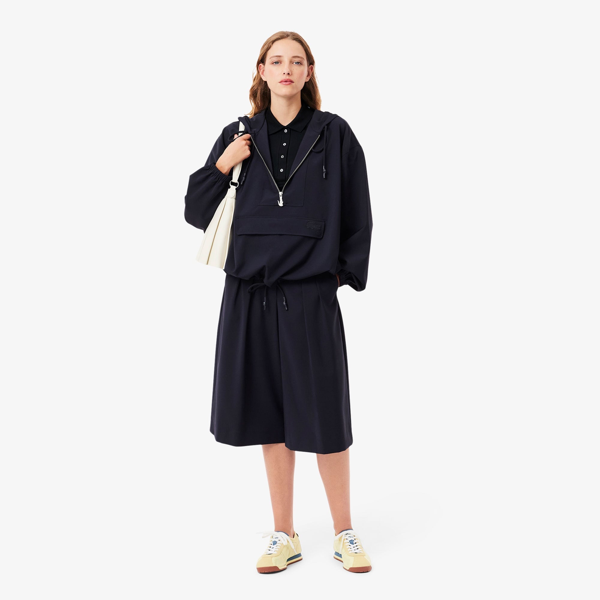 L.12.D Kadın Slim Fit Siyah Polo