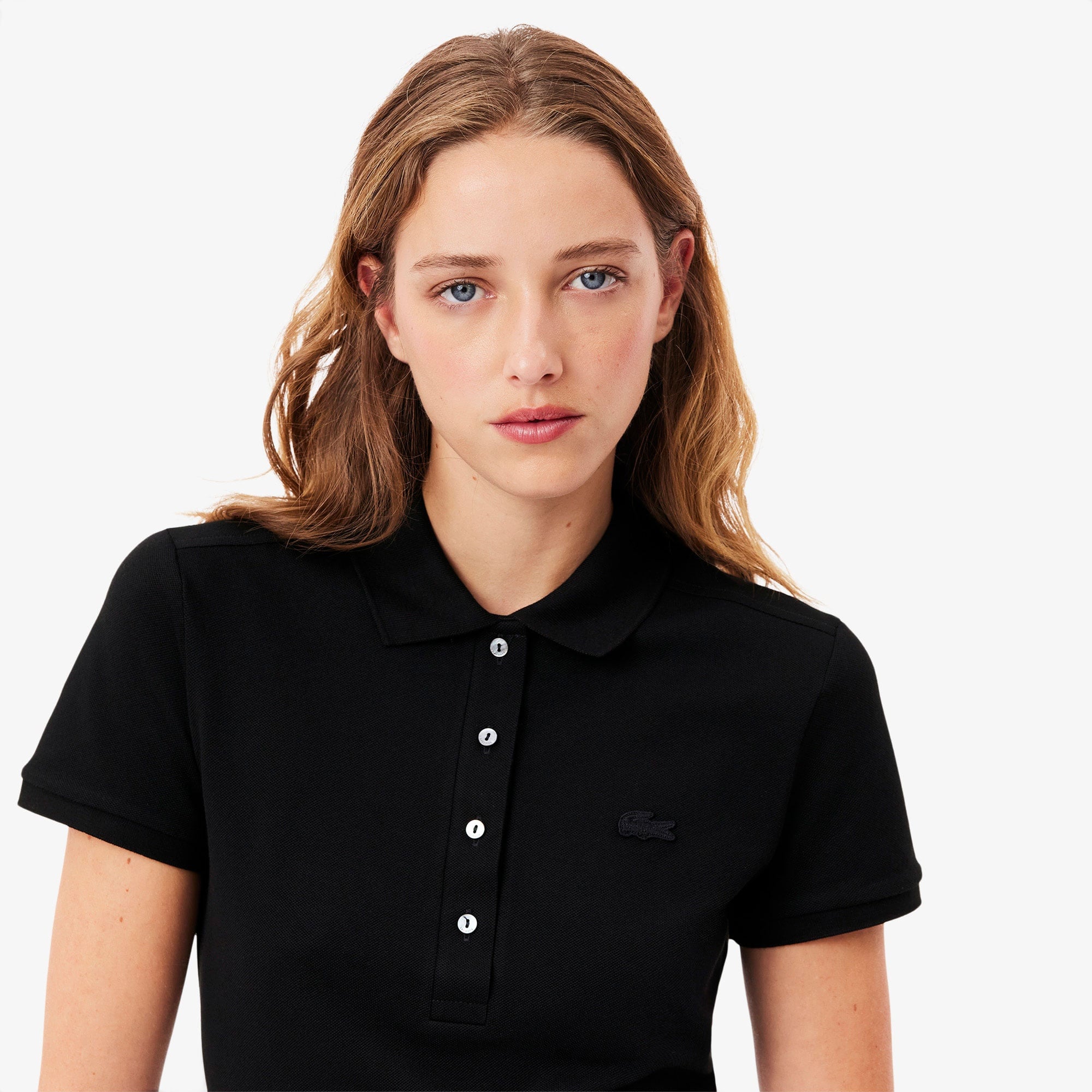 L.12.D Kadın Slim Fit Siyah Polo