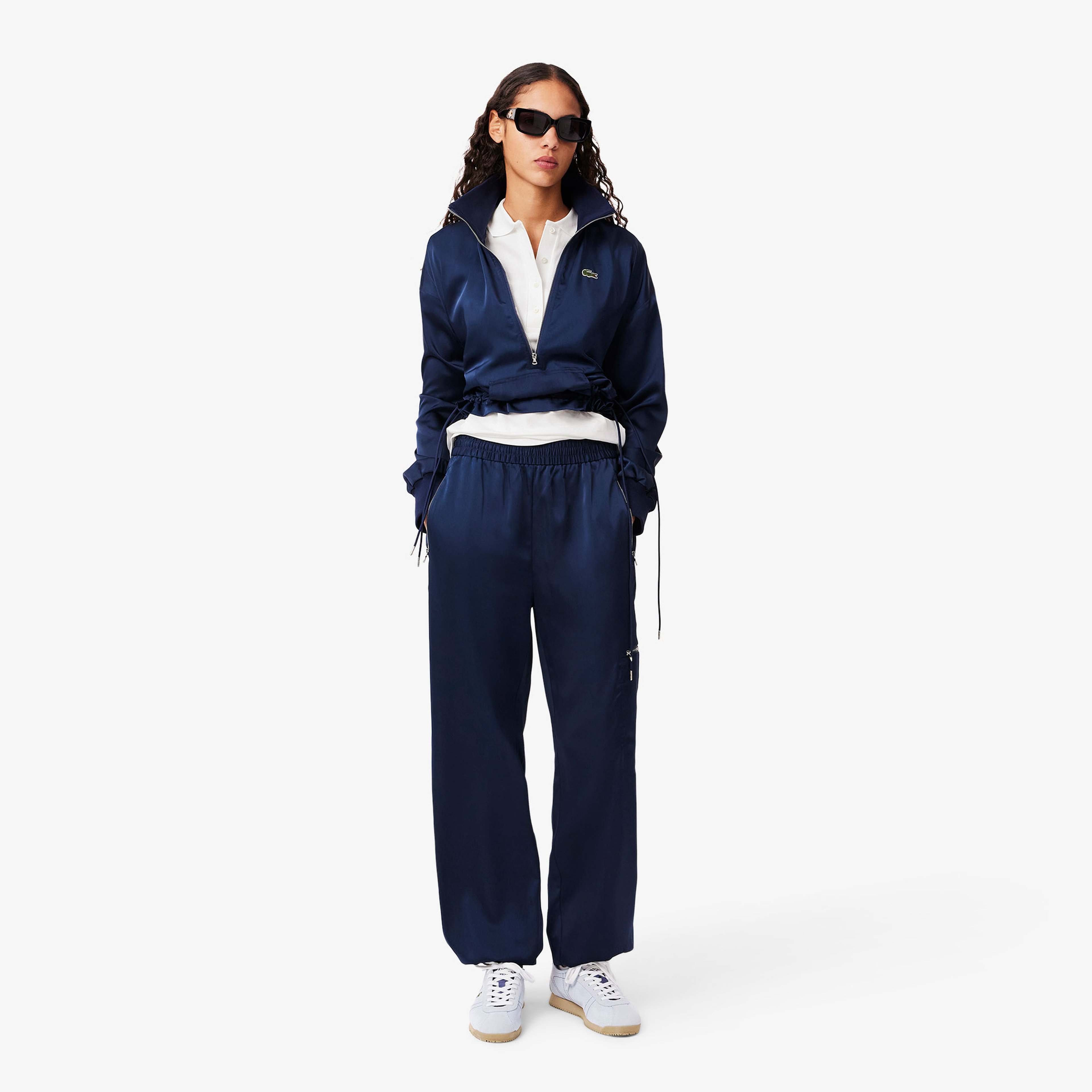 L.12.D Kadın Slim Fit Beyaz Polo