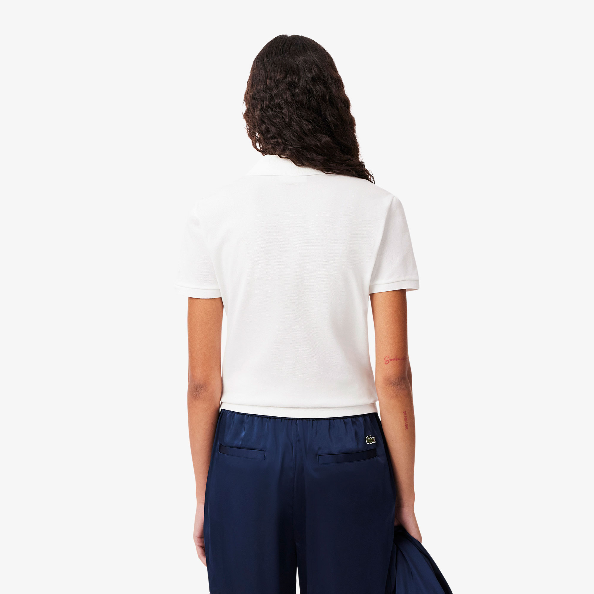 Lacoste L.12.D Kadın Slim Fit Beyaz Polo görsel 3