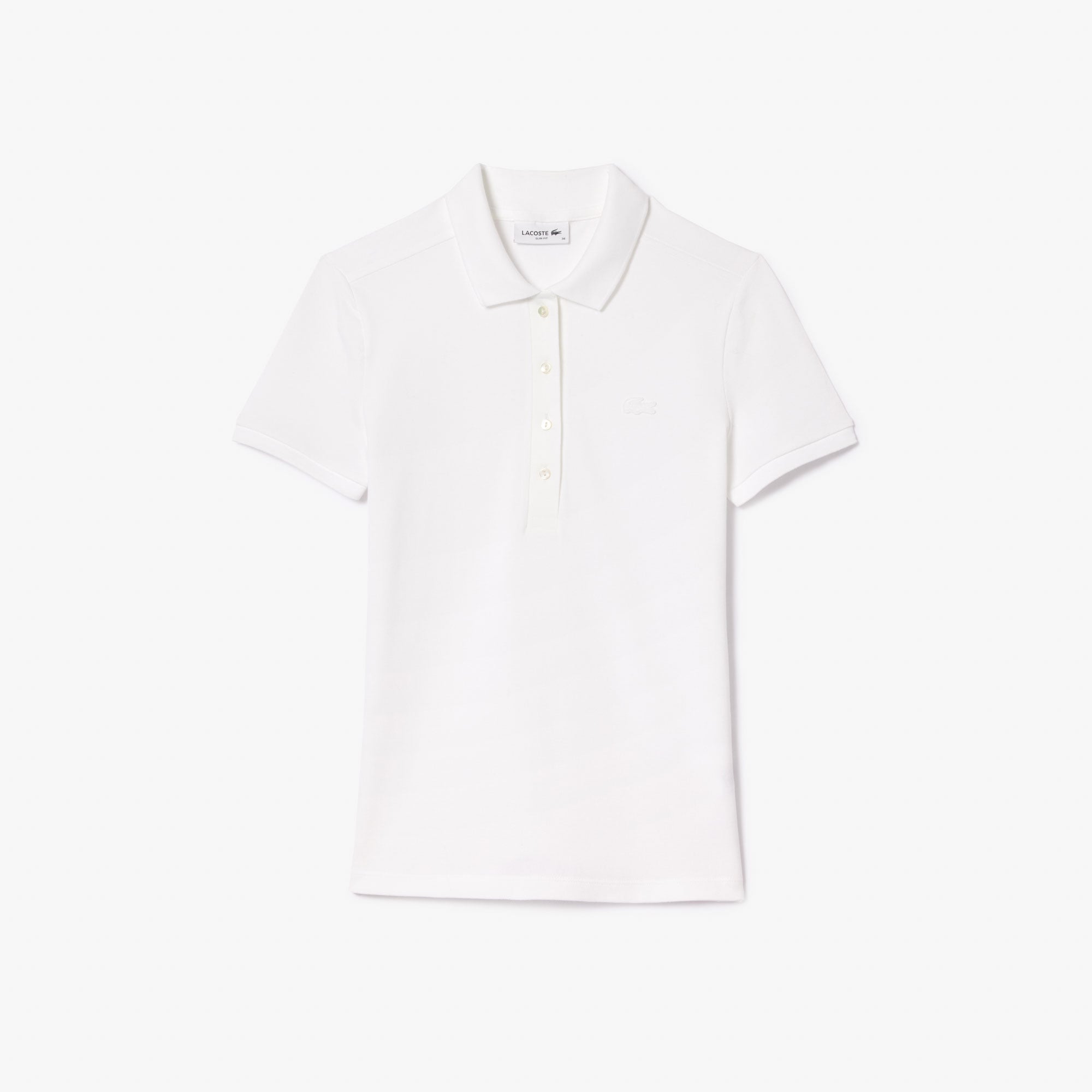 Lacoste L.12.D Kadın Slim Fit Beyaz Polo görsel 4