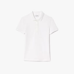 L.12.D Kadın Slim Fit Beyaz Polo Beyaz