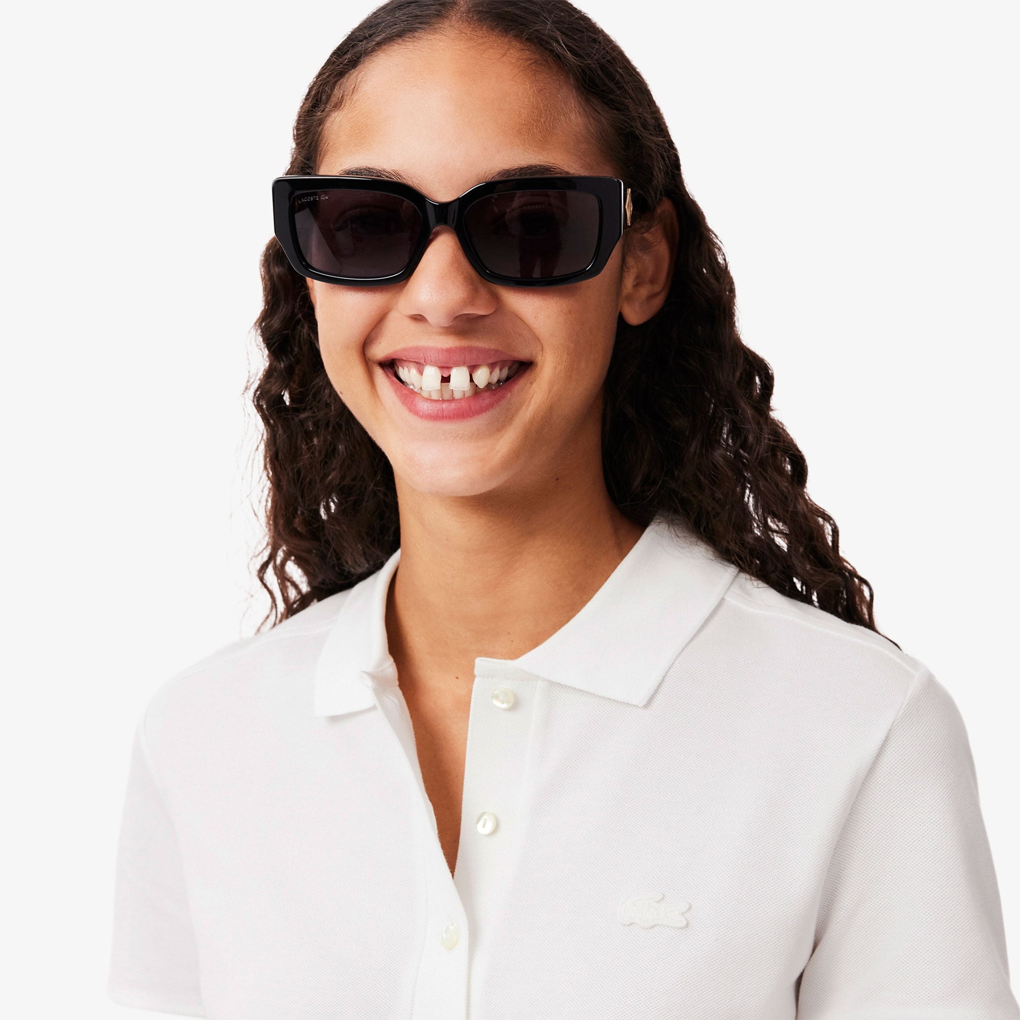 L.12.D Kadın Slim Fit Beyaz Polo