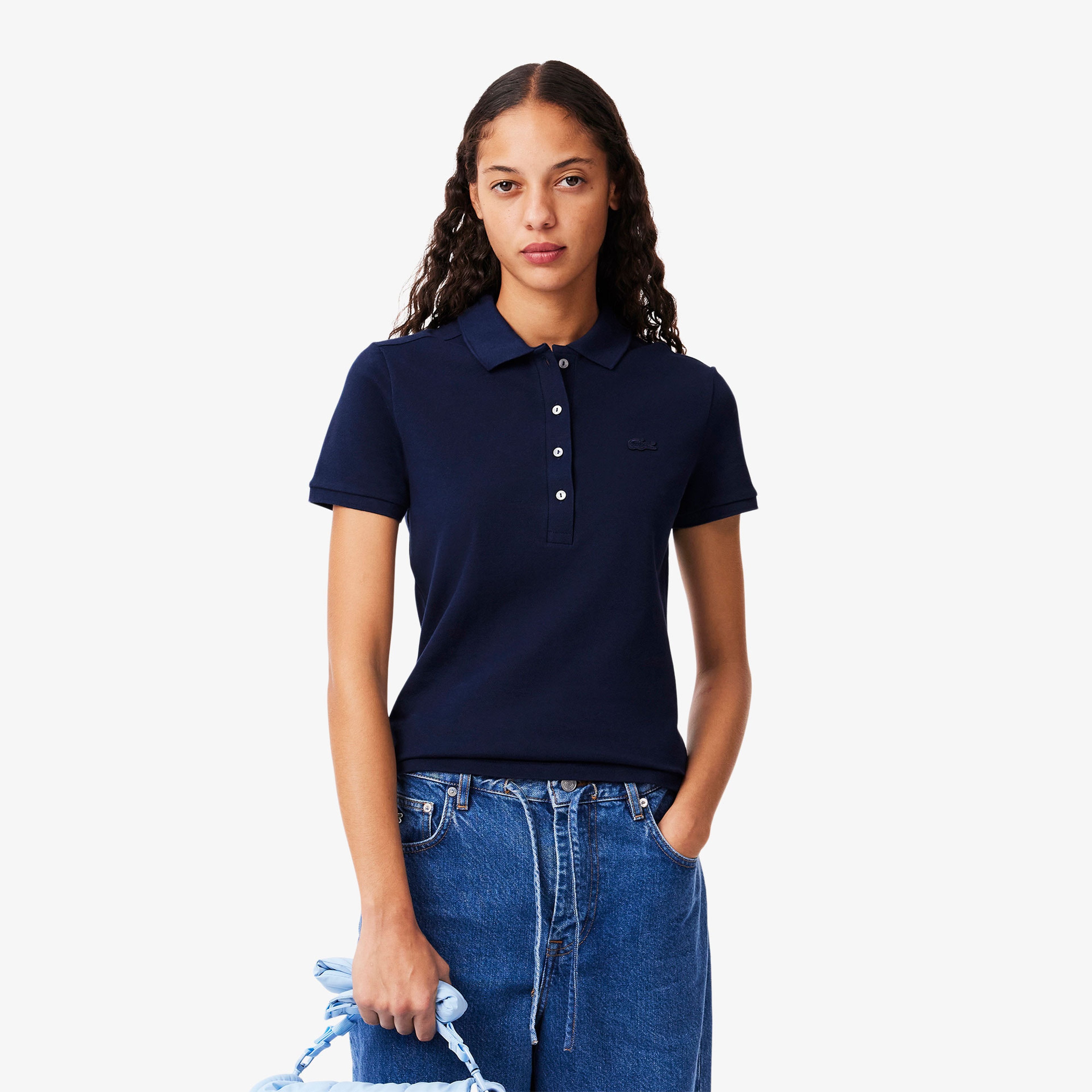 L.12.D Kadın Slim Fit Lacivert Polo