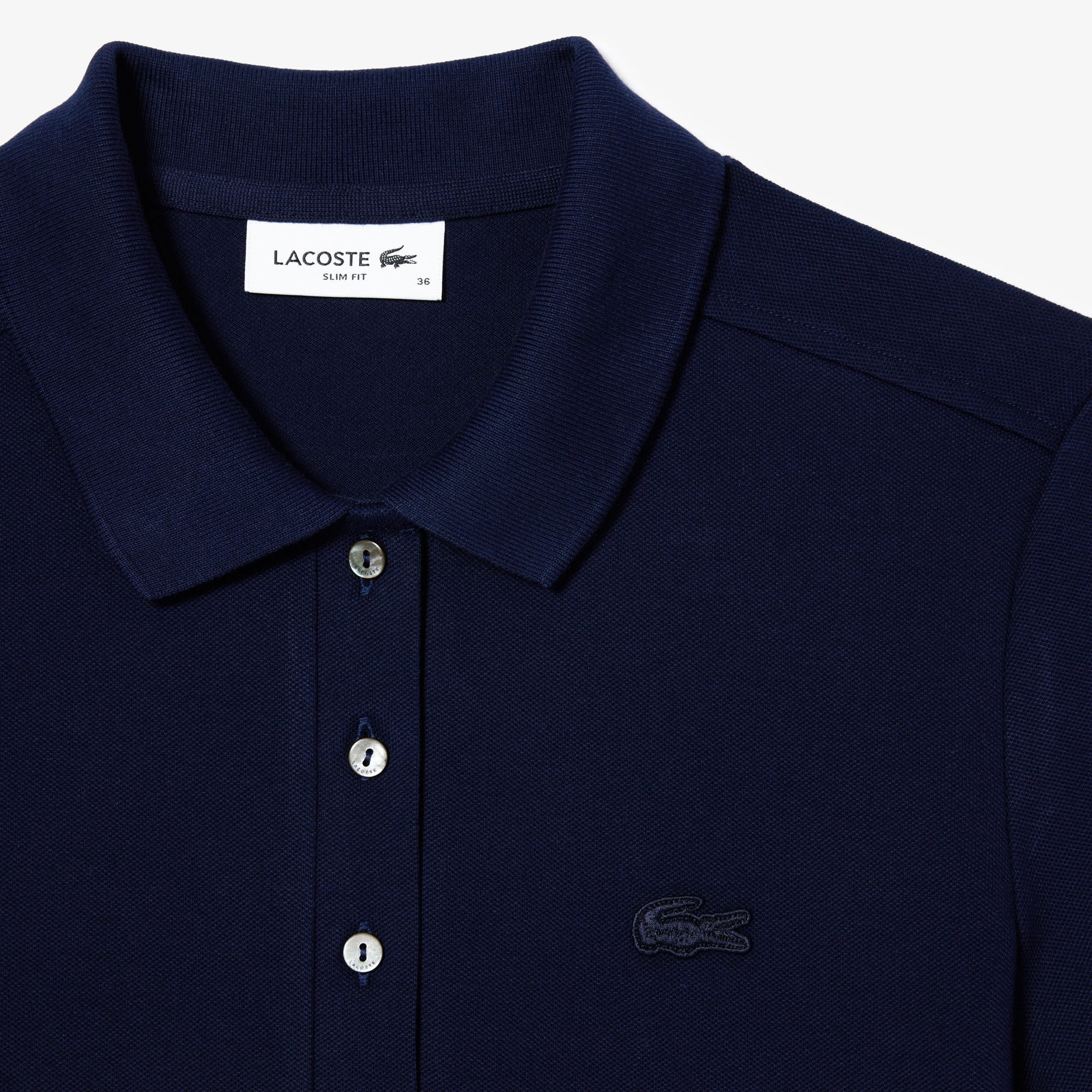 Lacoste L.12.D Kadın Slim Fit Lacivert Polo görsel 6