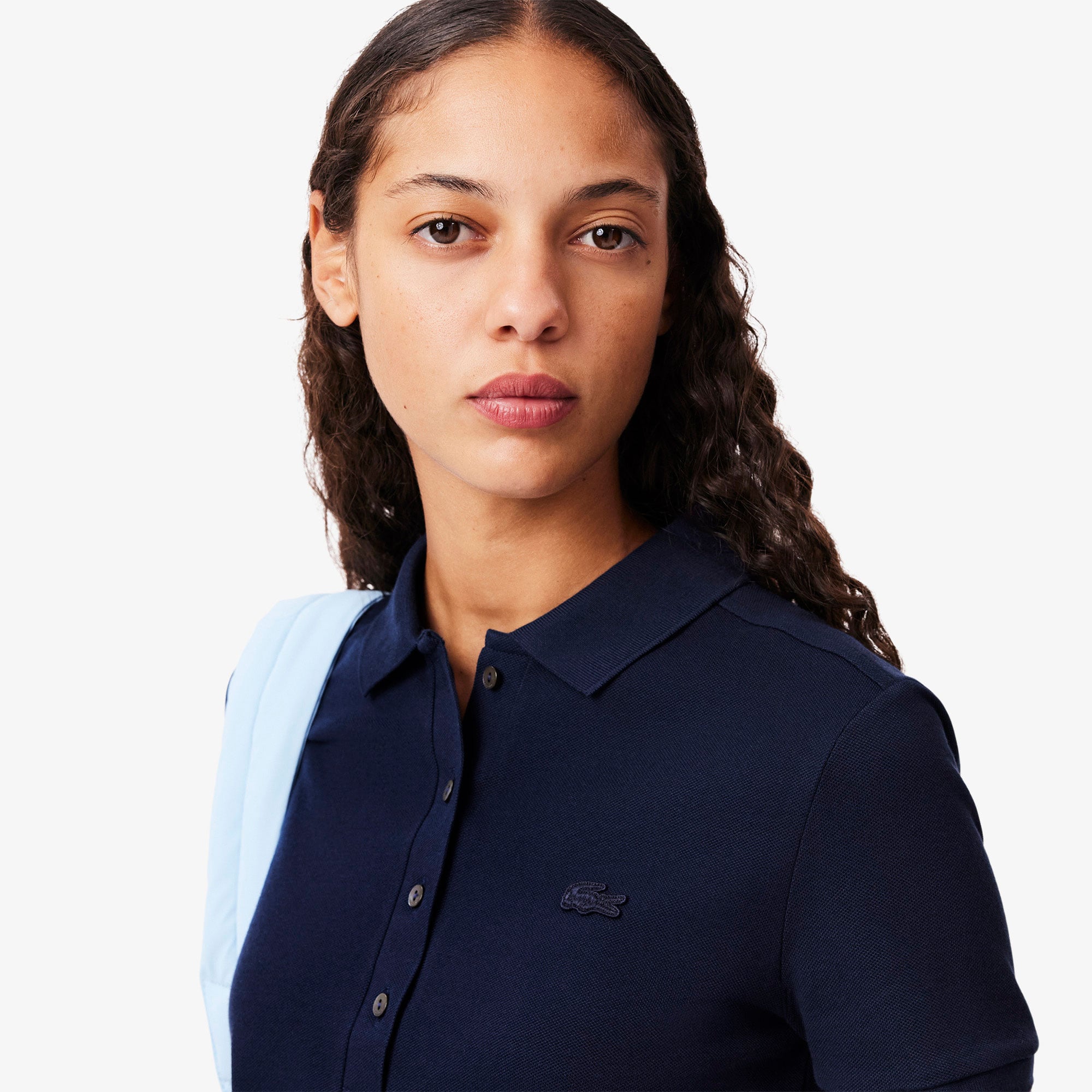 Lacoste L.12.D Kadın Slim Fit Lacivert Polo görsel 2