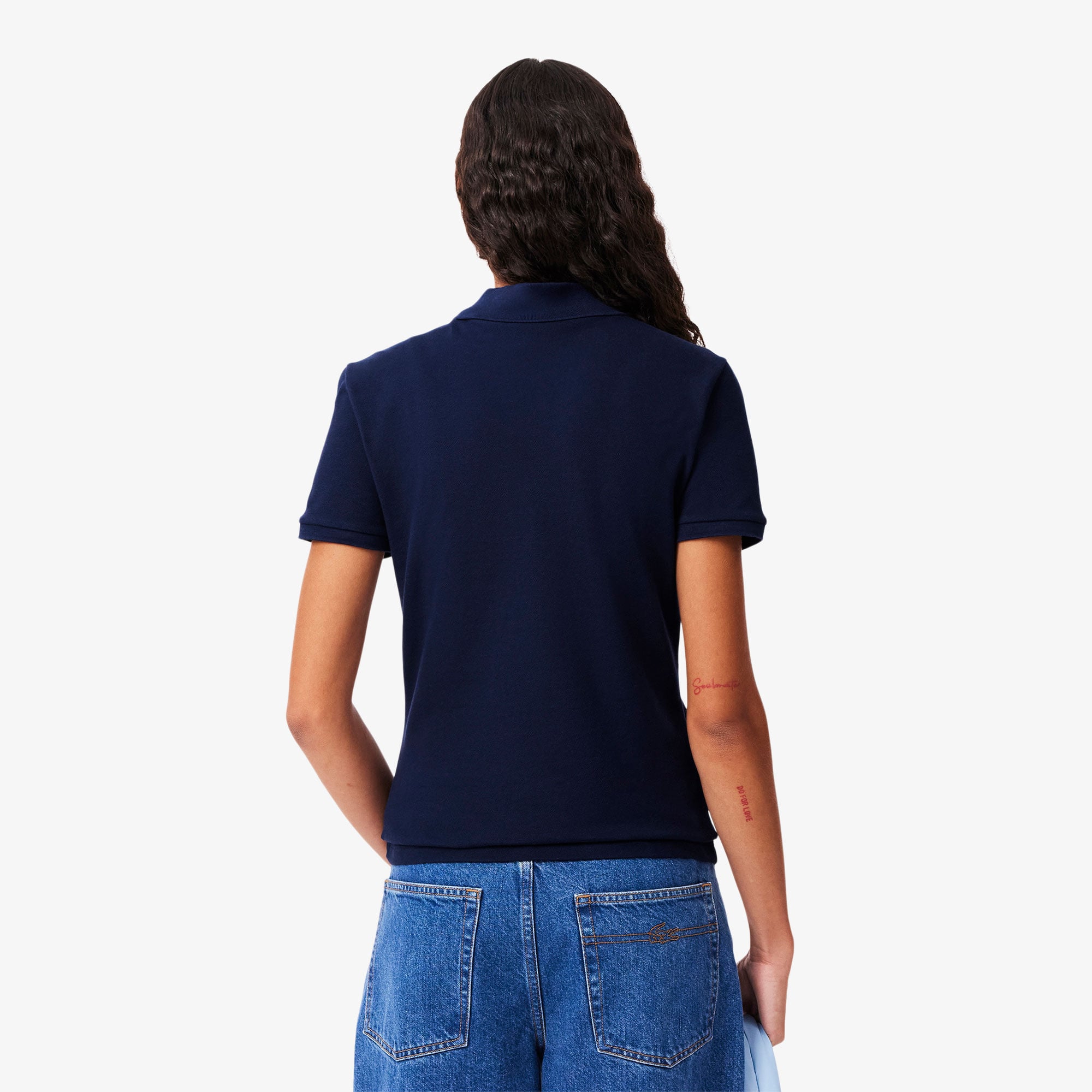 Lacoste L.12.D Kadın Slim Fit Lacivert Polo görsel 3