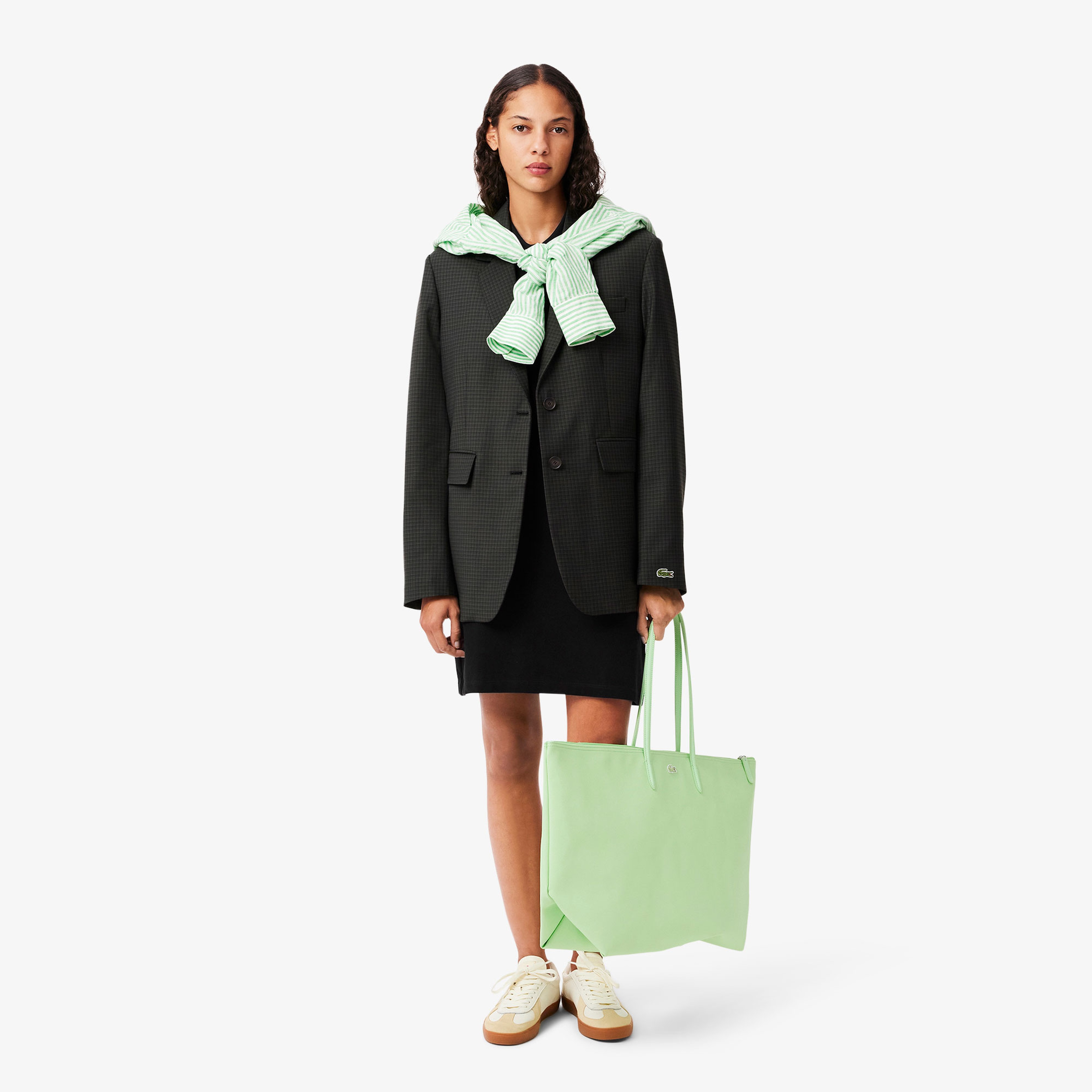 Kadın Slim Fit Kısa Kollu Polo Yaka Siyah Elbise