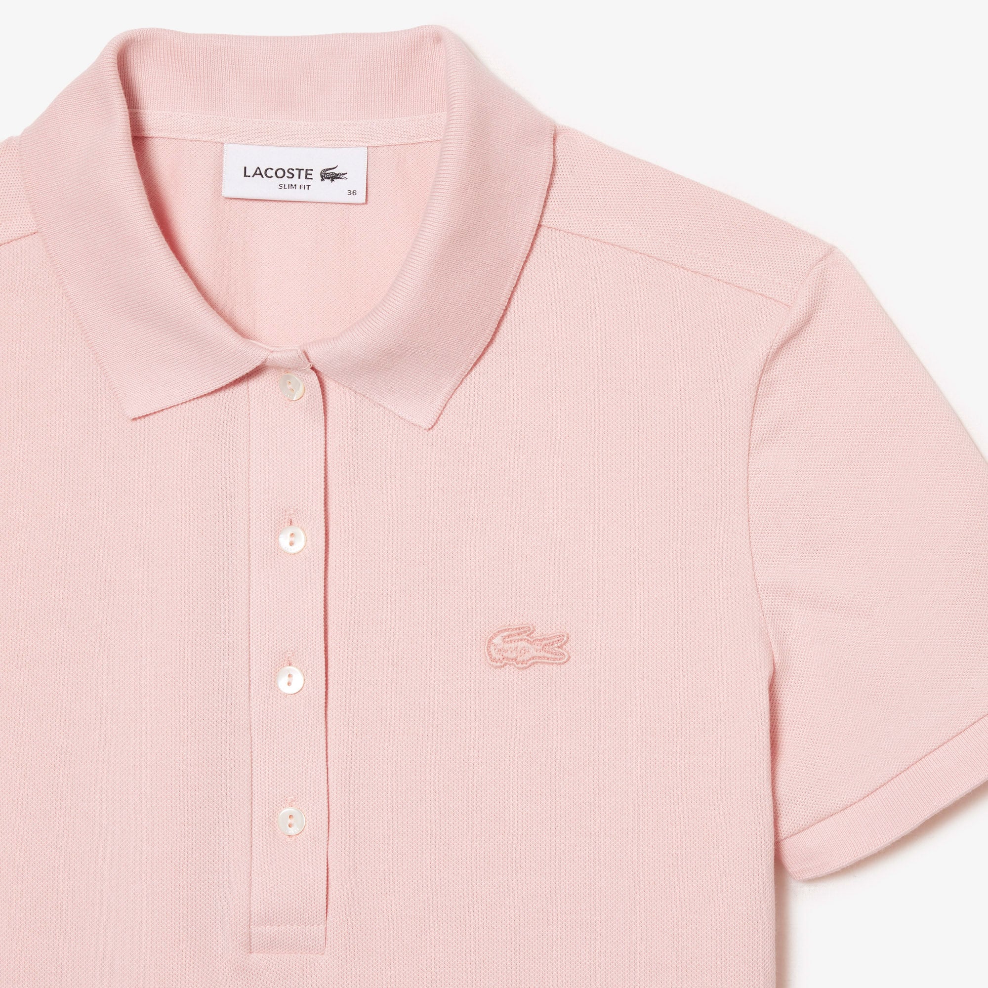 Lacoste L.12.D Kadın Slim Fit Pembe Polo görsel 6