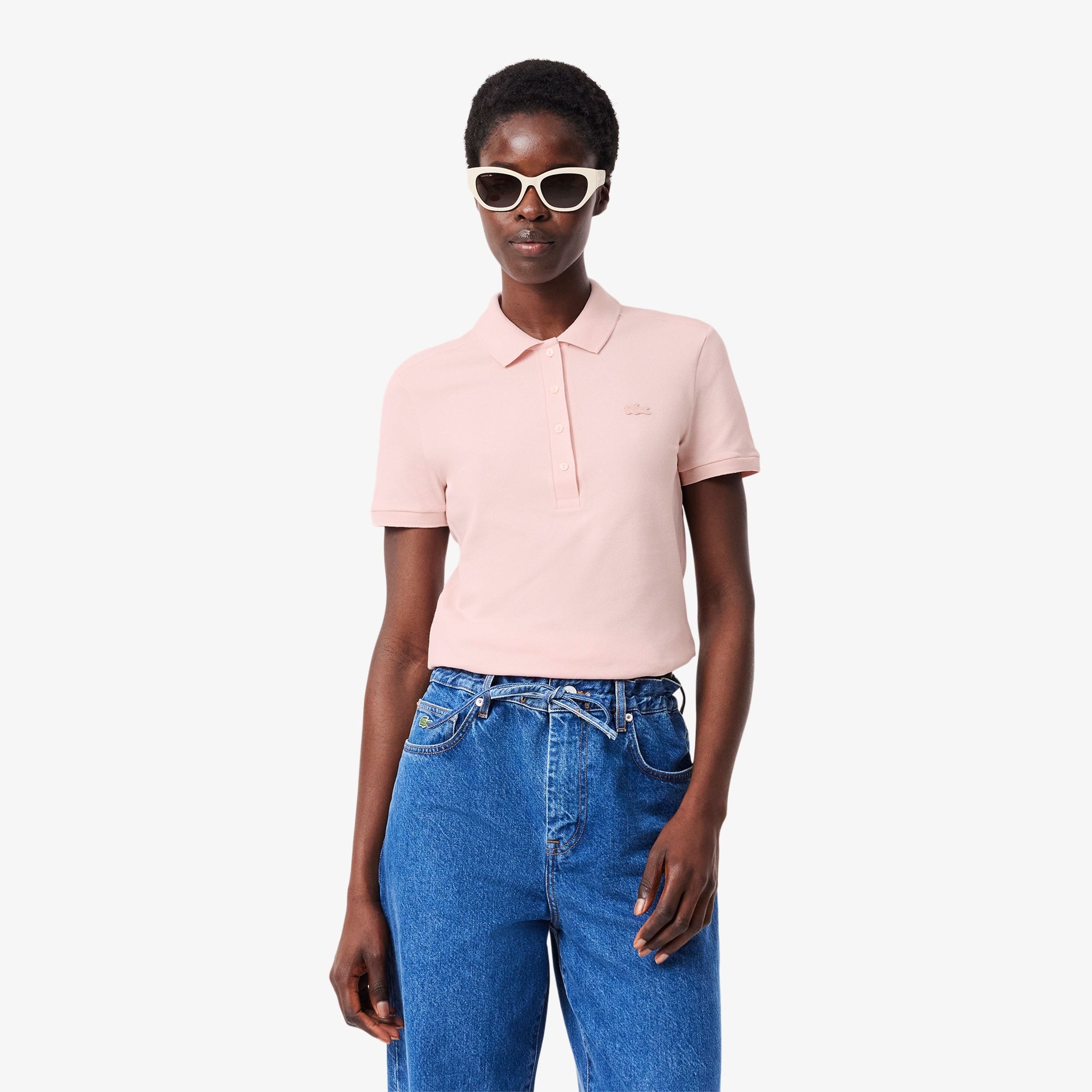 L.12.D Kadın Slim Fit Pembe Polo