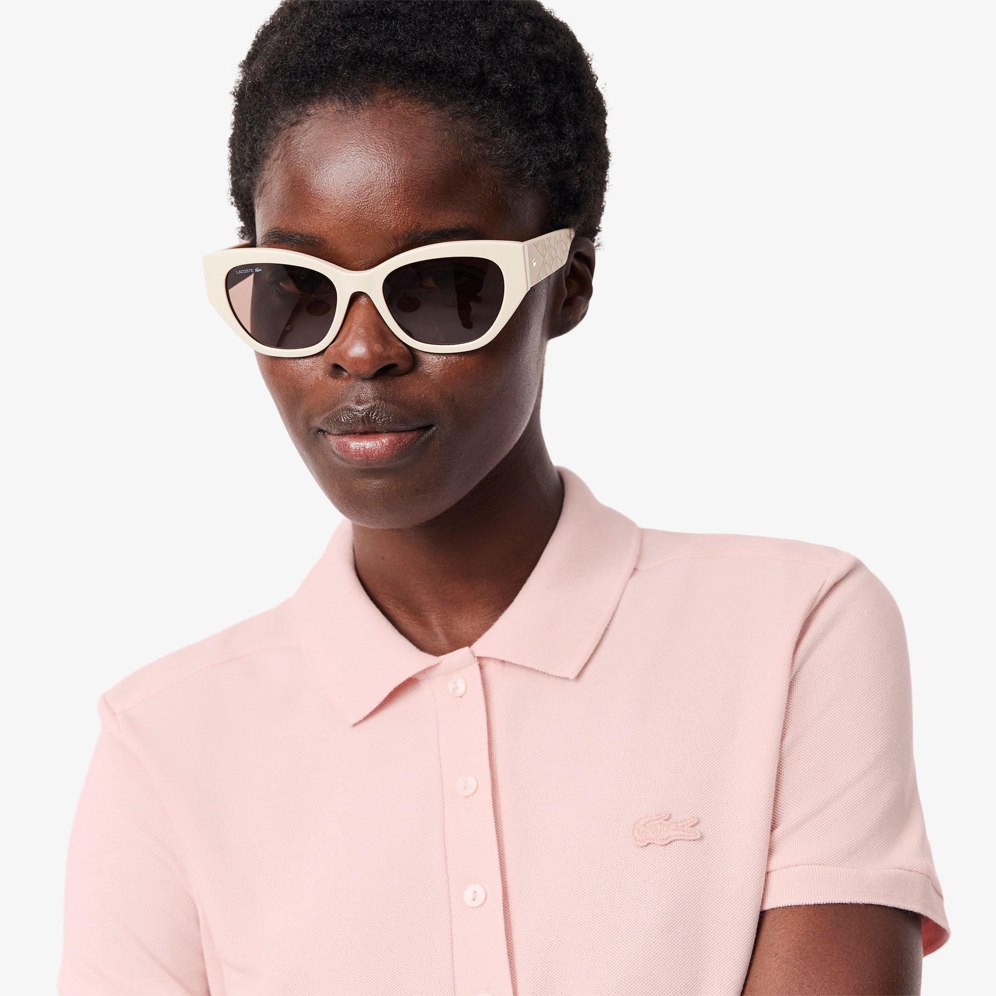 Lacoste L.12.D Kadın Slim Fit Pembe Polo görsel 2
