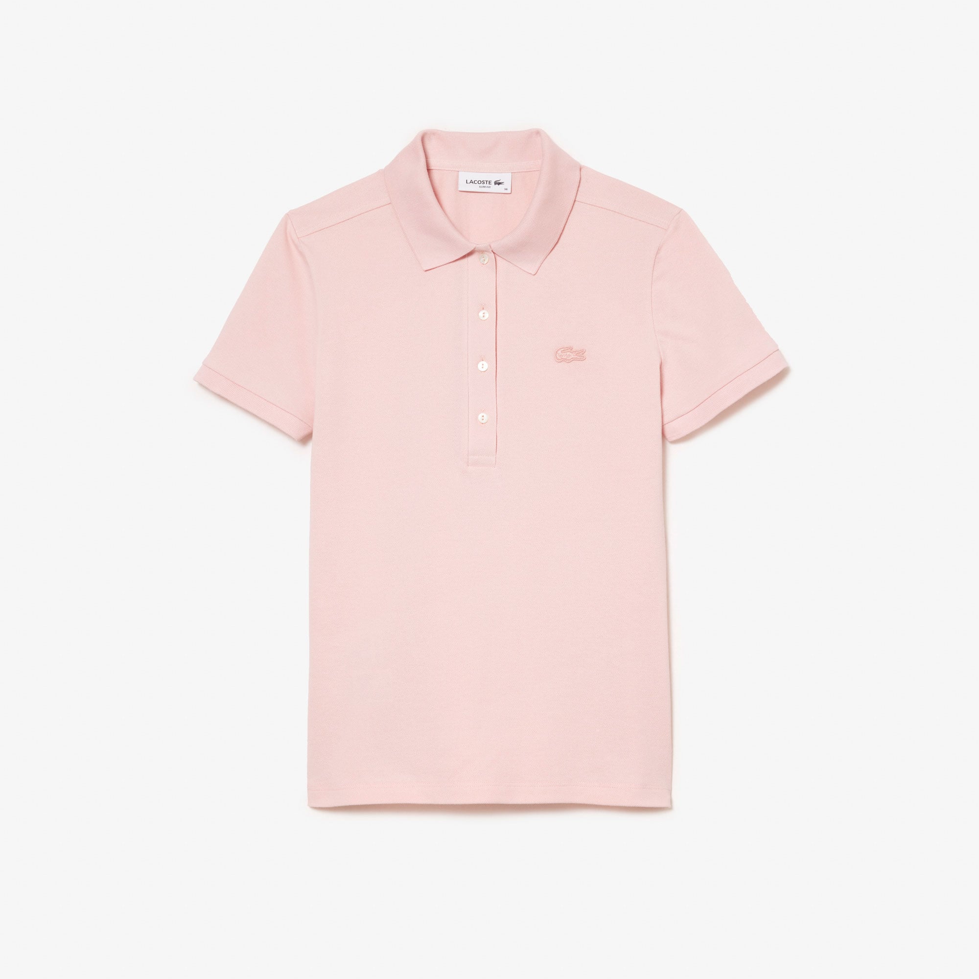 Lacoste L.12.D Kadın Slim Fit Pembe Polo görsel 4