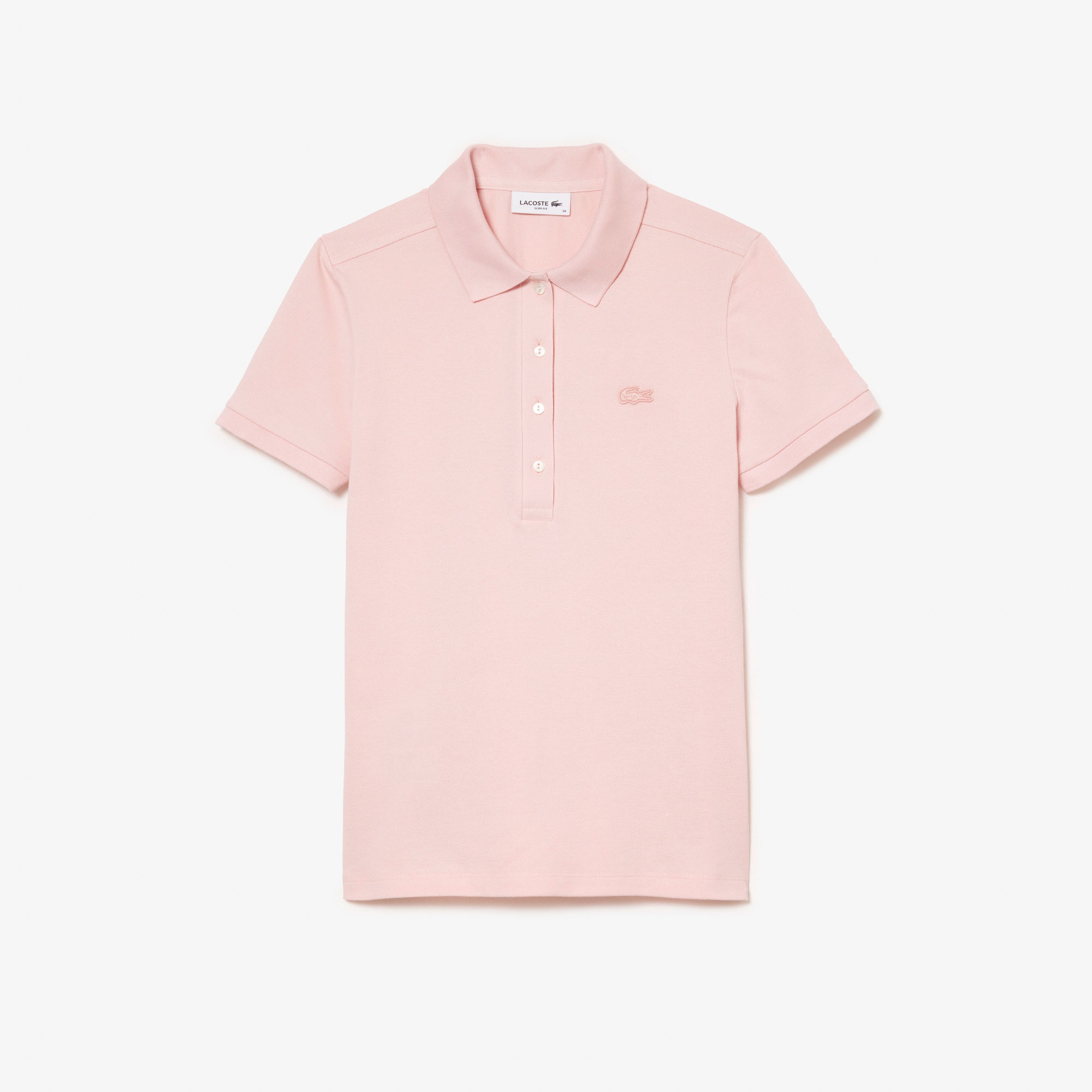 L.12.D Kadın Slim Fit Pembe Polo