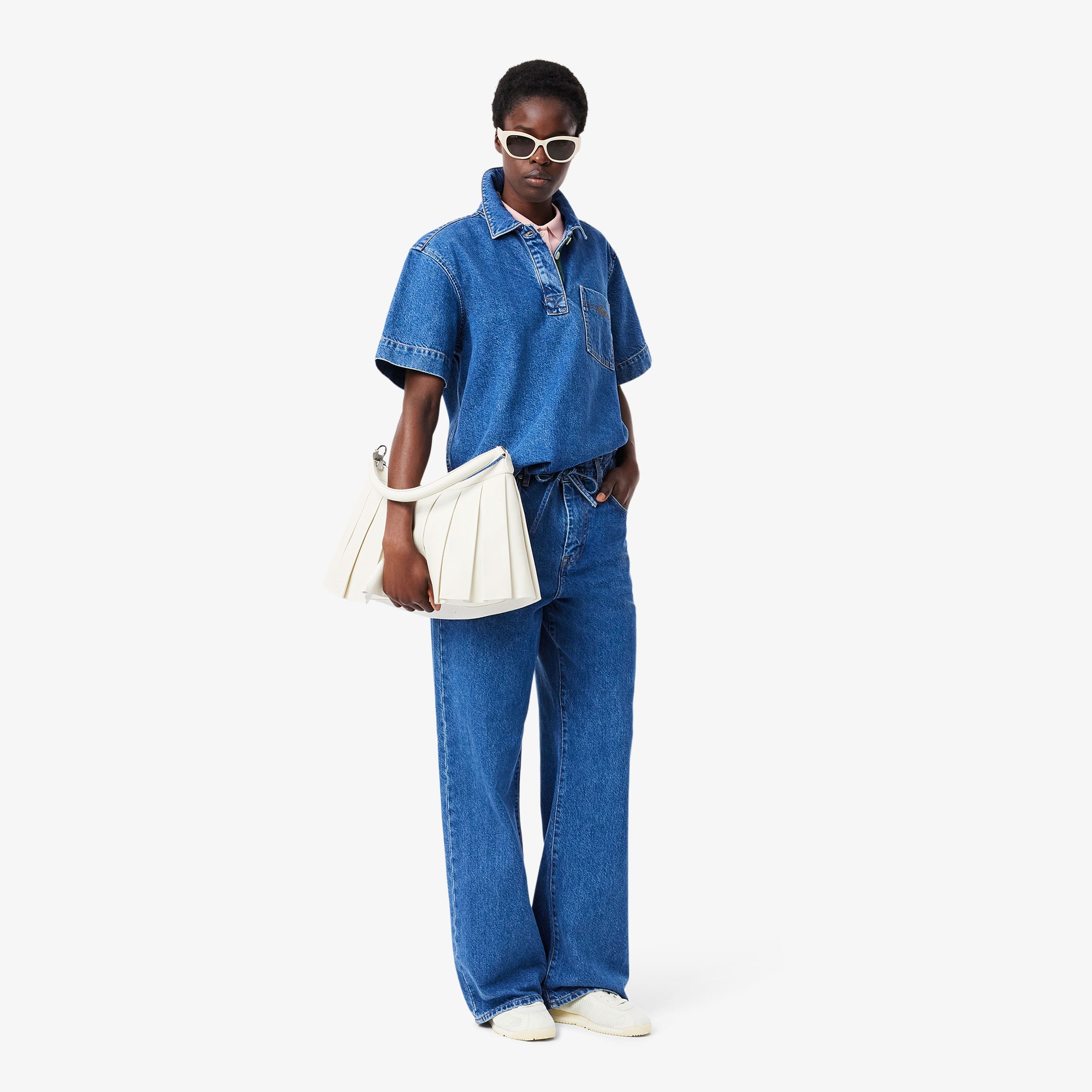 L.12.D Kadın Slim Fit Pembe Polo