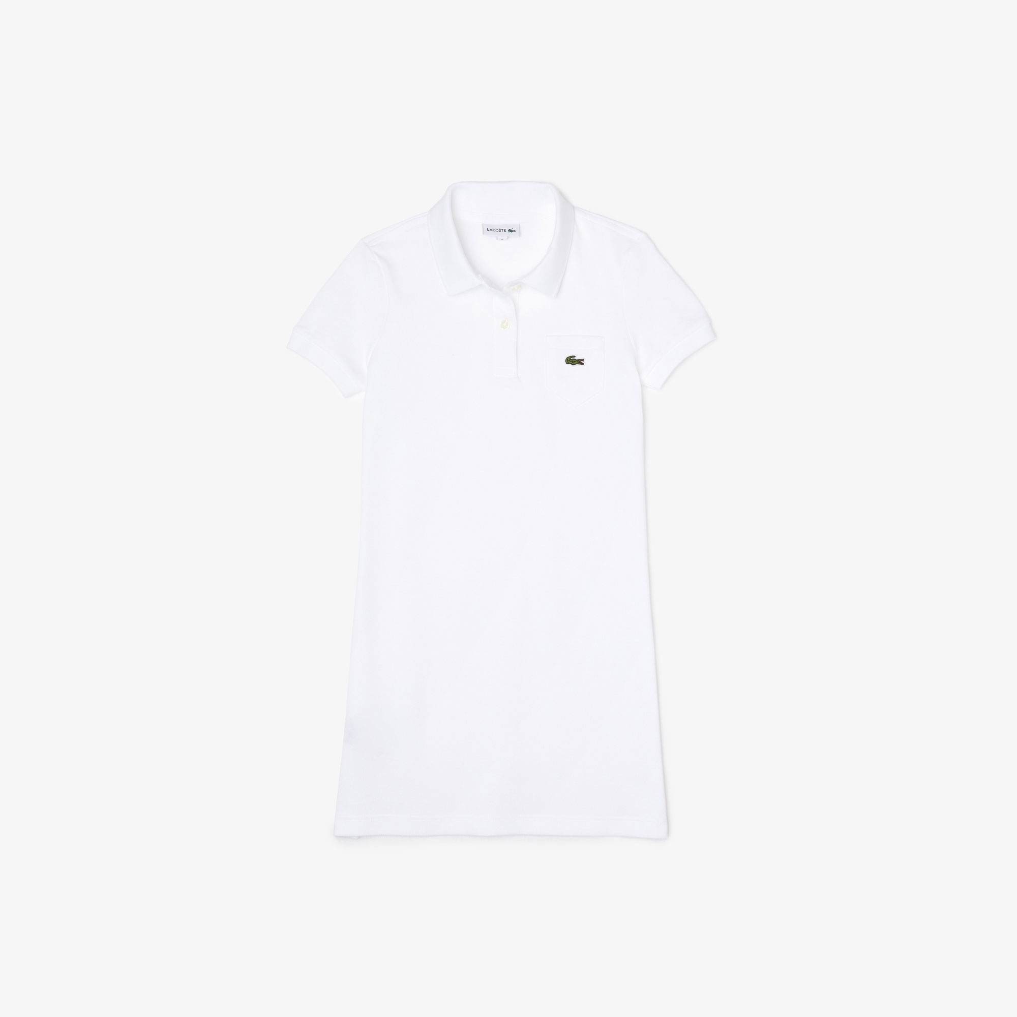 Lacoste Kız Çocuk Kısa Kollu Polo Yaka Beyaz Elbise