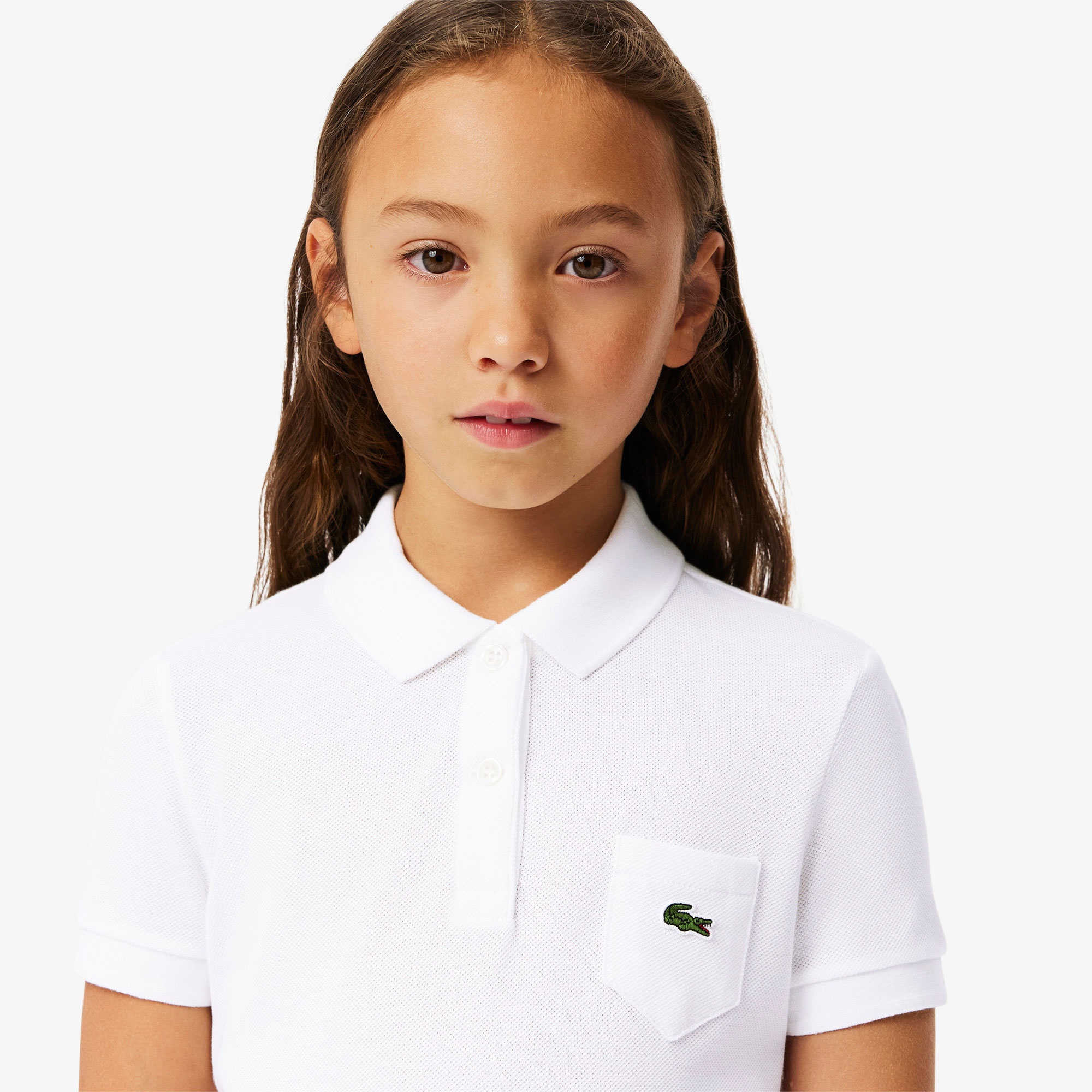 Lacoste Kız Çocuk Kısa Kollu Polo Yaka Beyaz Elbise