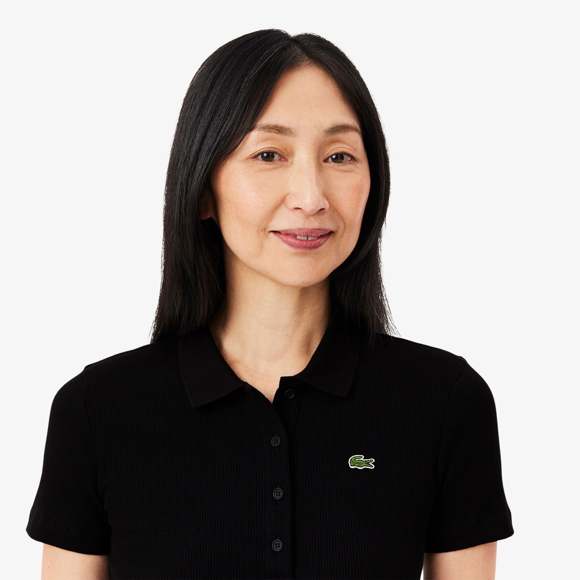 L.12.D Kadın Slim Fit Organik Pamuk Siyah Polo