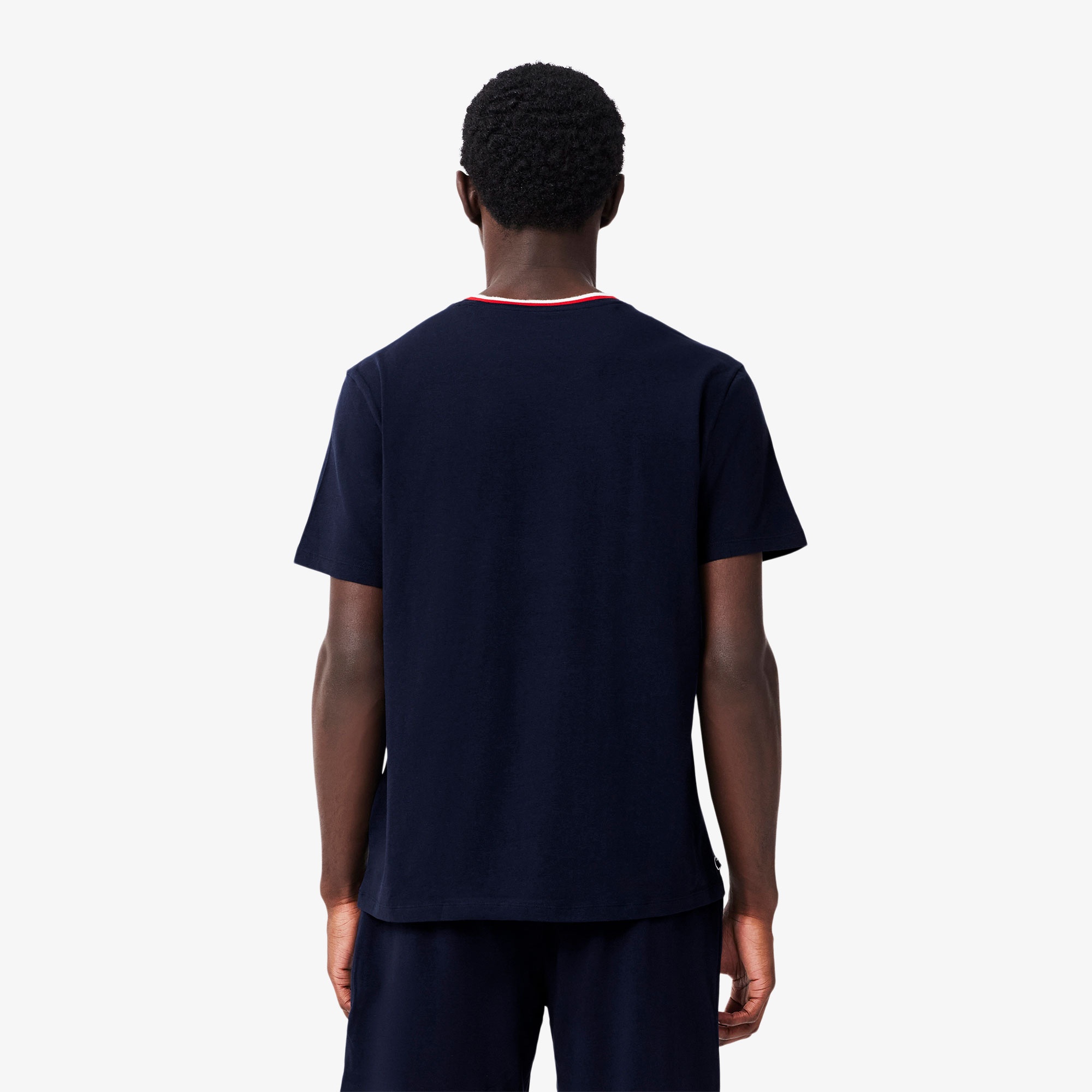 Lacoste Erkek Relaxed Fit Kısa Kollu Bisiklet Yaka Lacivert Pijama Üstü