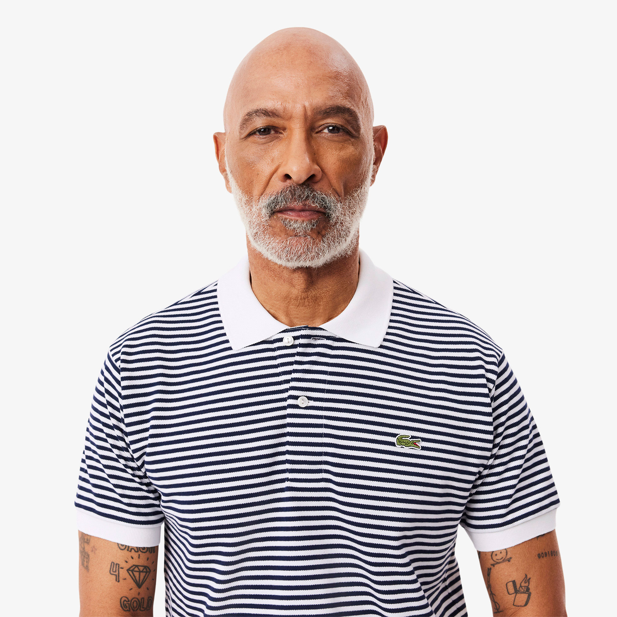 Lacoste L.12.12 Erkek Classic Fit Çizgili Beyaz Polo PH9753-522
