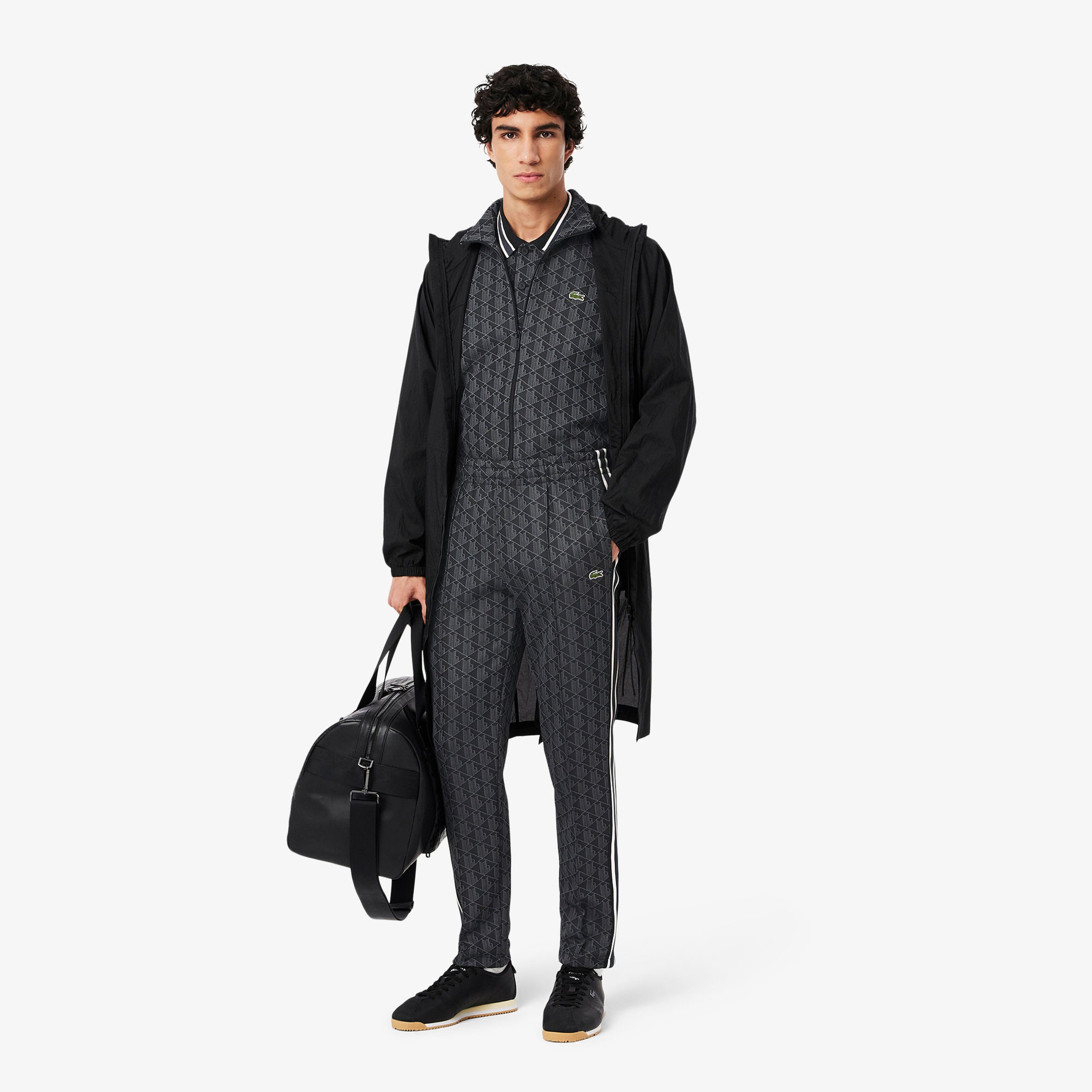 Paris Erkek Regular Fit Monogram Siyah Eşofman Altı