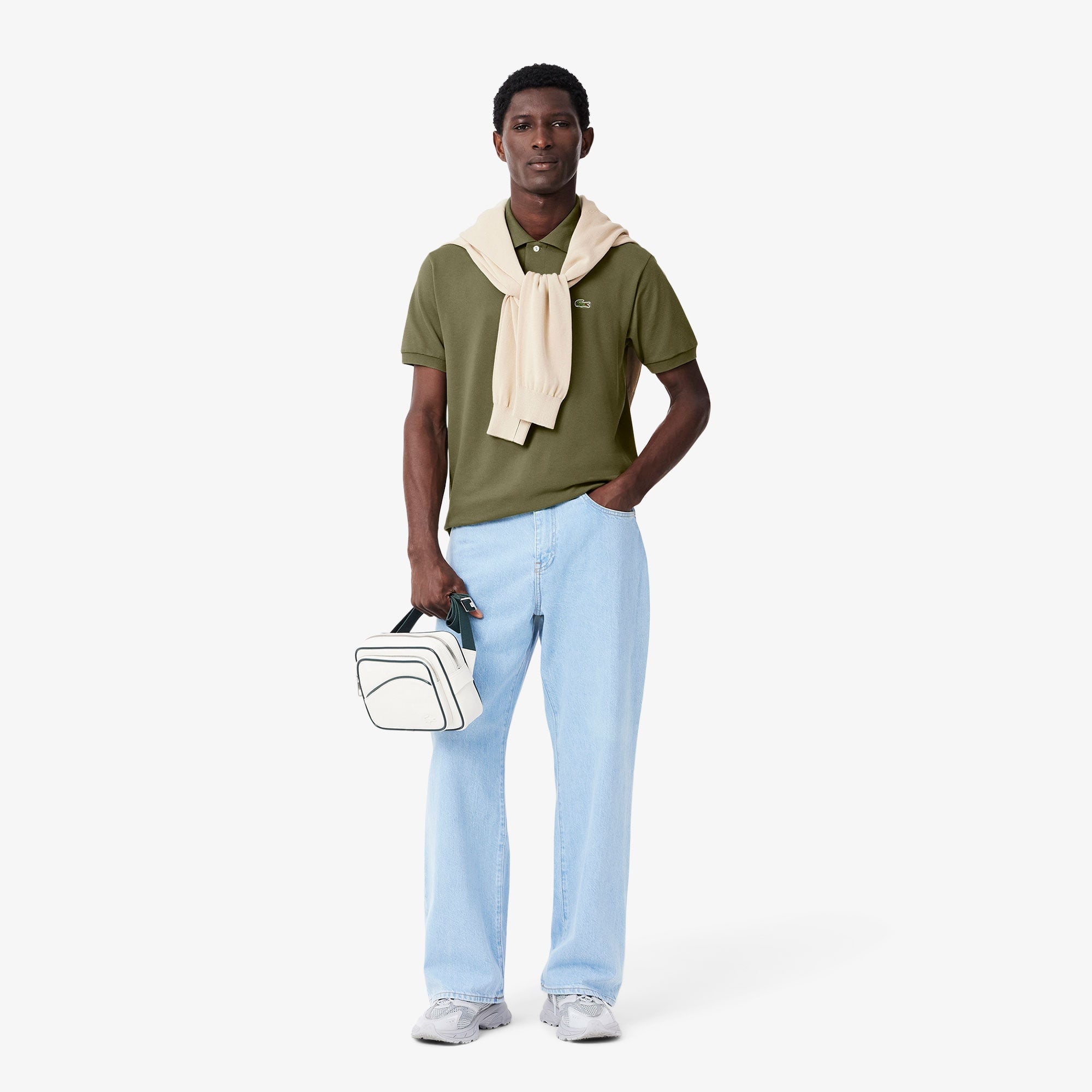 L.12.12 Erkek Classic Fit Haki Polo