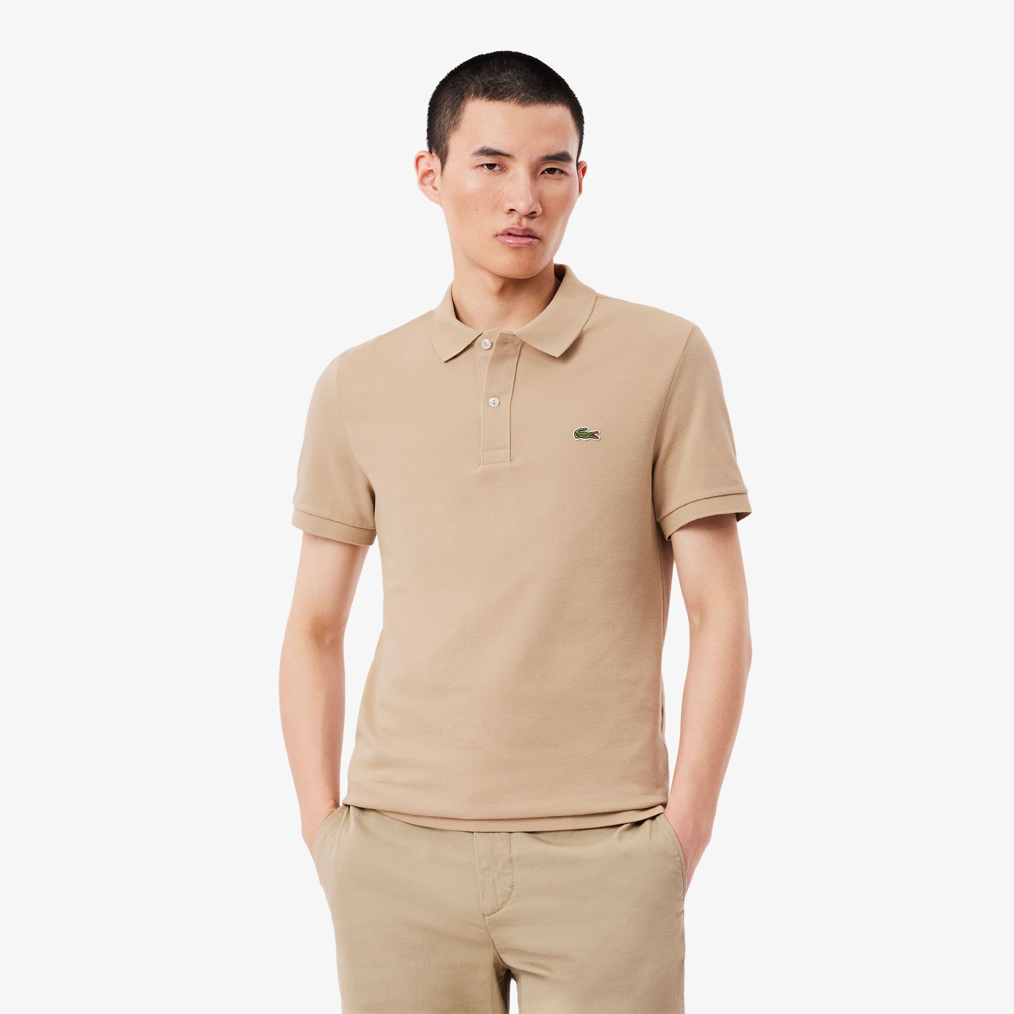 L.12.12 Erkek Slim Fit Bej Polo