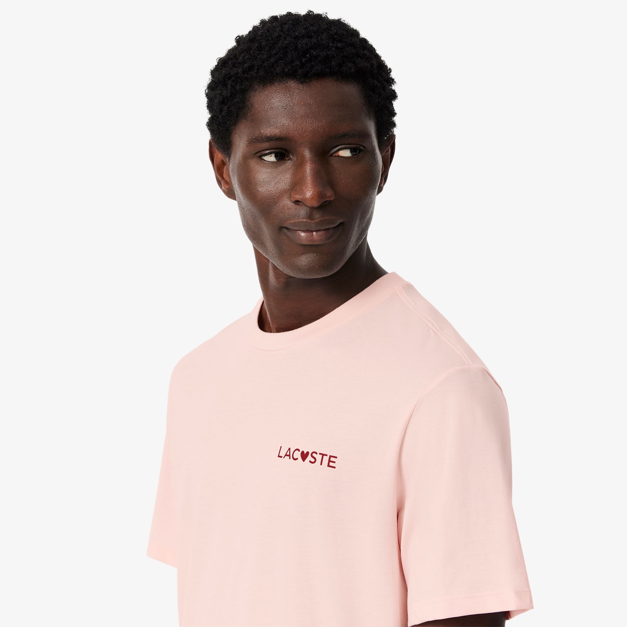 Lacoste Erkek Relaxed Fit Kısa Kollu Bisiklet Yaka Pembe Pijama Üstü