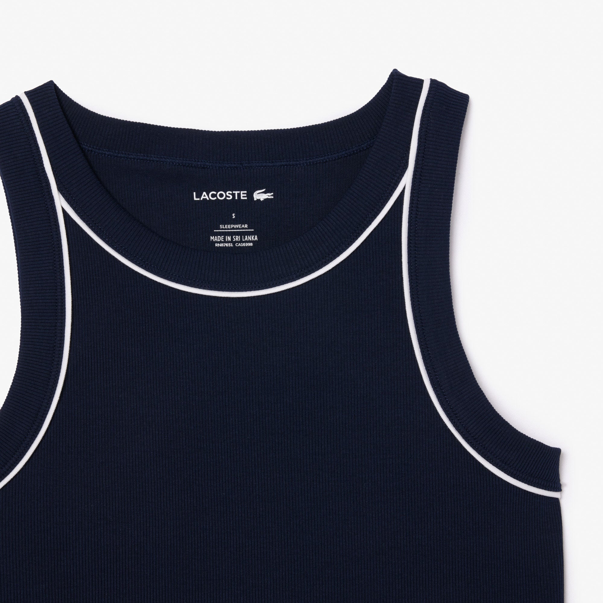 Lacoste Kadın Kolsuz Bisiklet Yaka Lacivert Pijama Takımı görsel 8