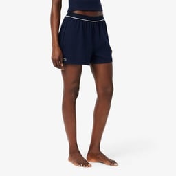 Kadın Kolsuz Bisiklet Yaka Lacivert Pijama Takımı Lacivert