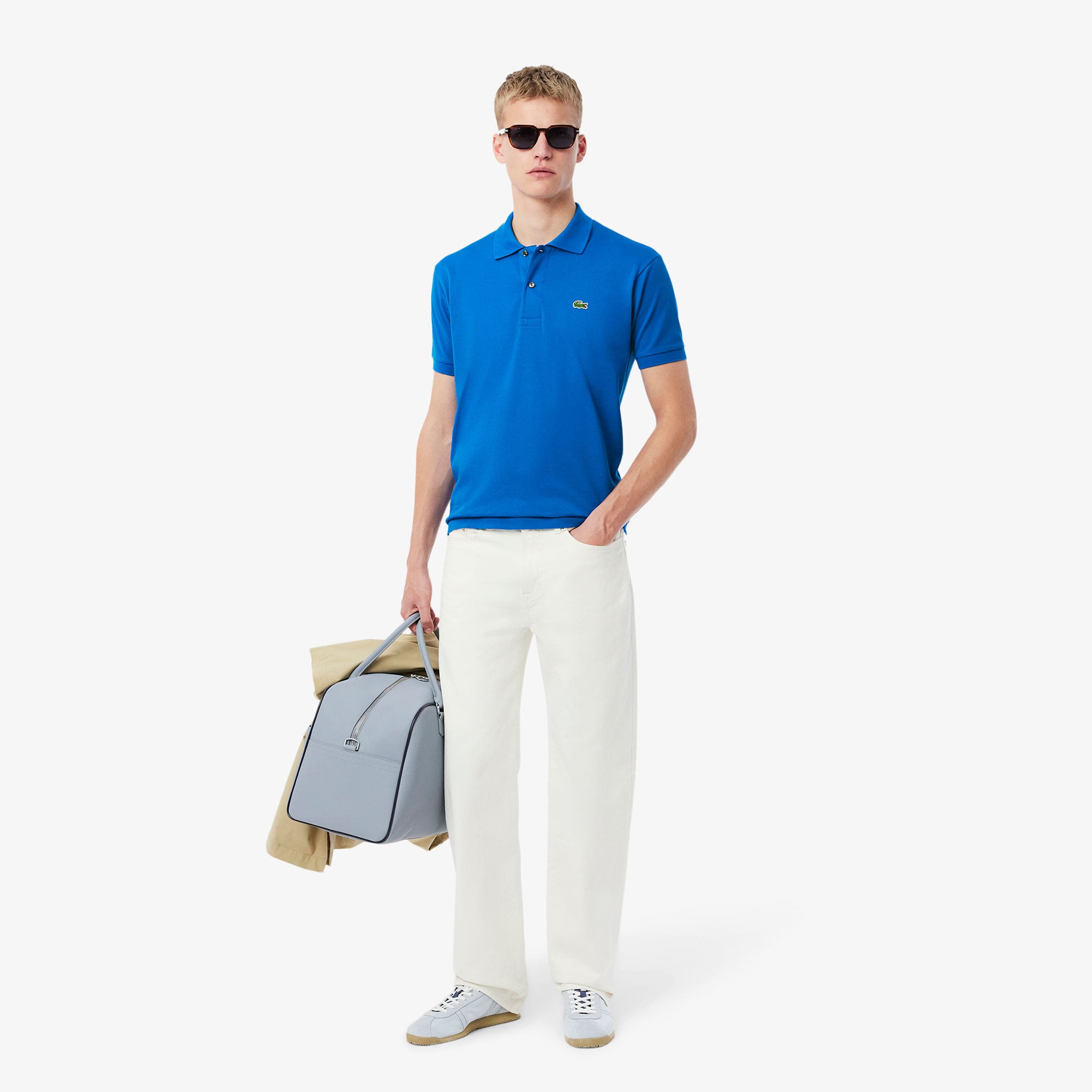 Lacoste L.12.12 Erkek Classic Fit Mavi Polo görsel 5