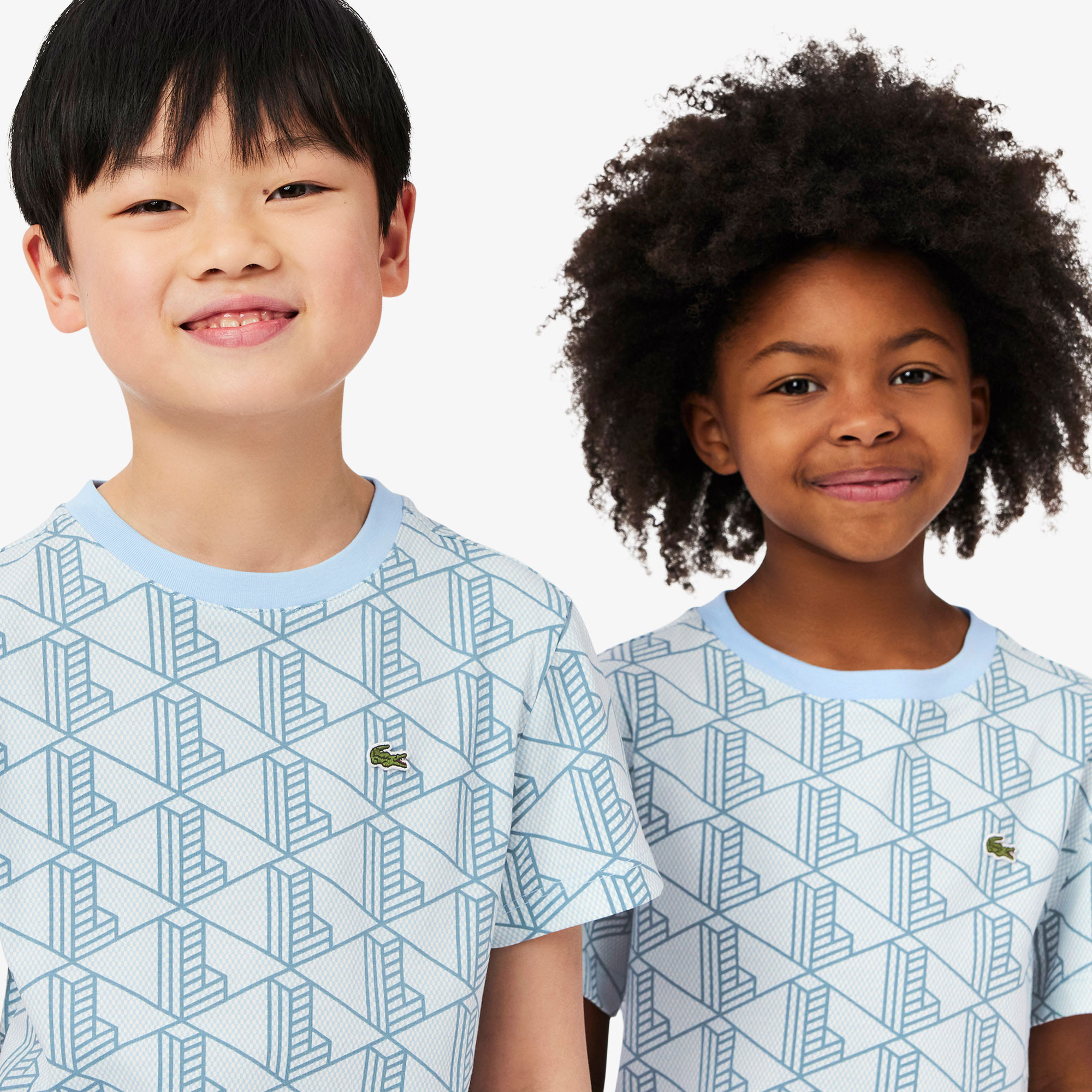 Lacoste Çocuk Bisiklet Yaka Monogram Mavi T-Shirt görsel 2
