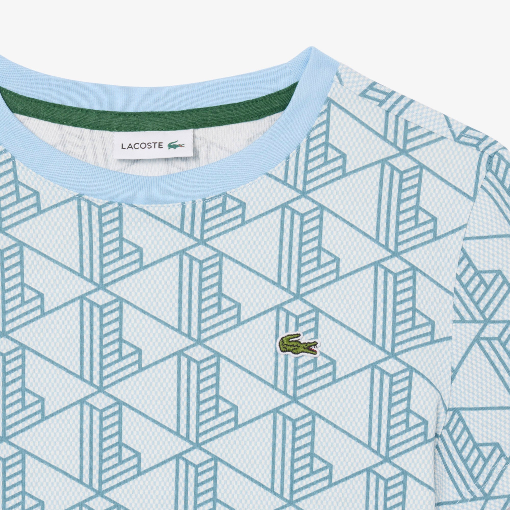 Lacoste Çocuk Bisiklet Yaka Monogram Mavi T-Shirt görsel 7