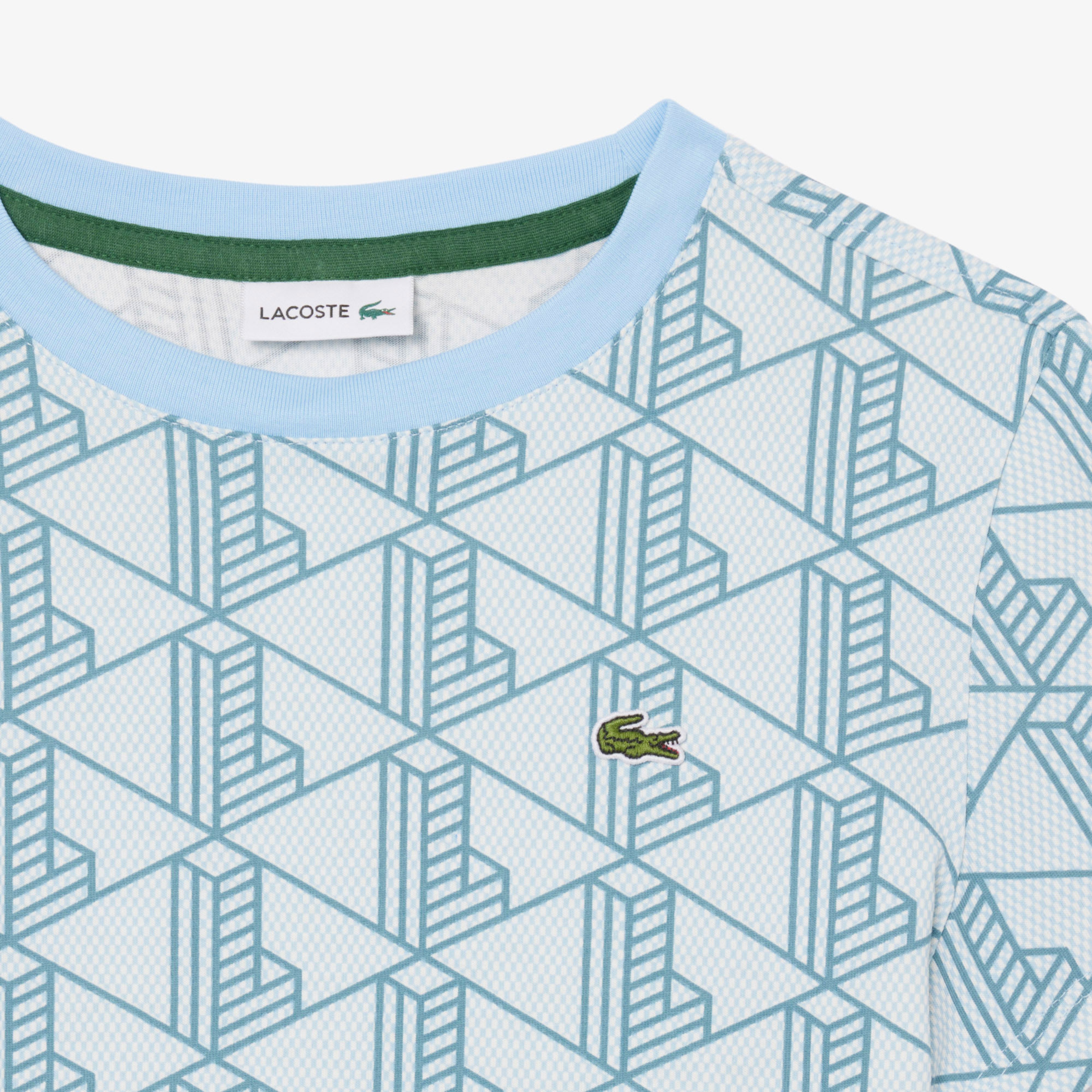 Çocuk Bisiklet Yaka Monogram Mavi T-Shirt Çocuk Bisiklet Yaka Monogram Mavi T-Shirt