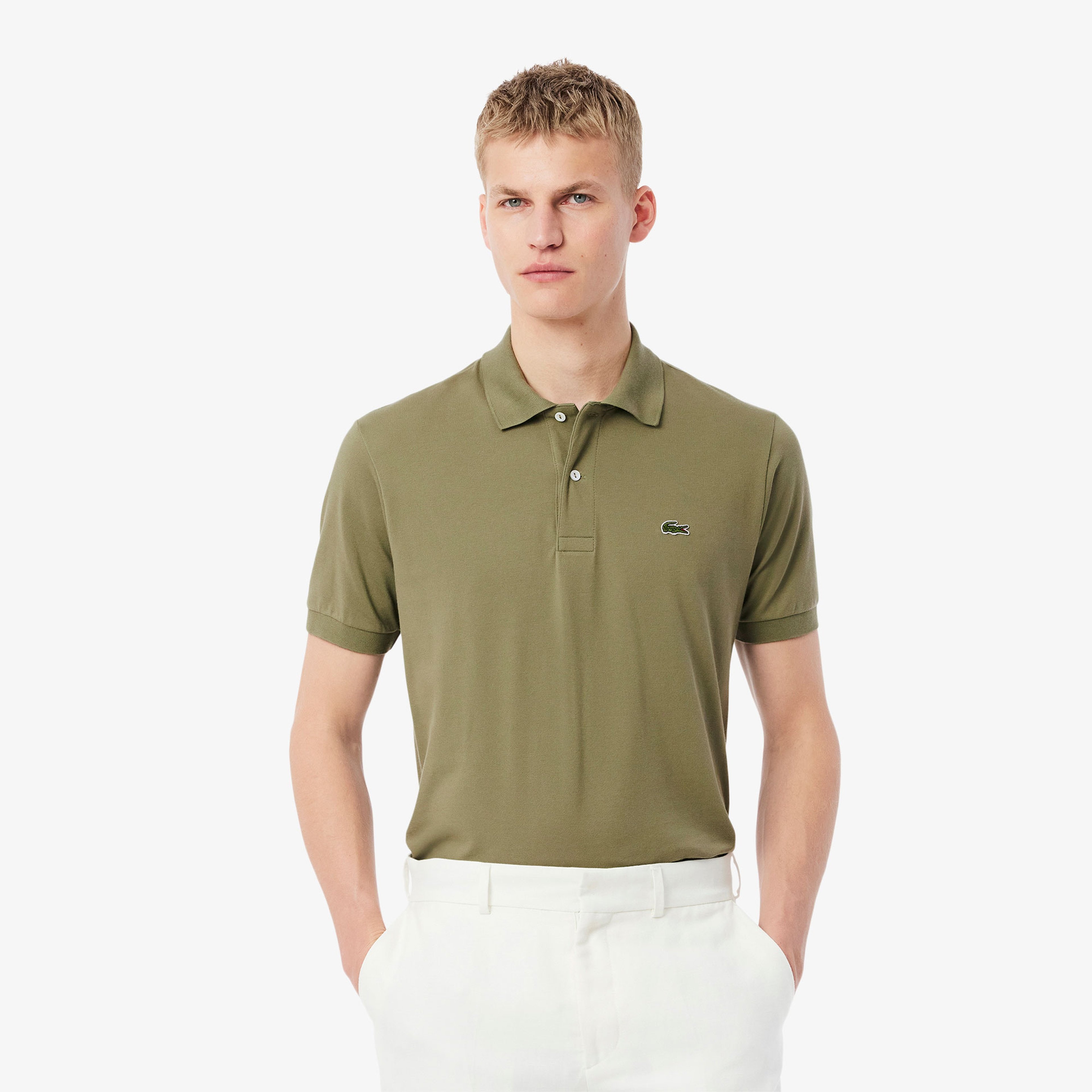 L.12.12 Light Erkek Classic Fit Haki Polo