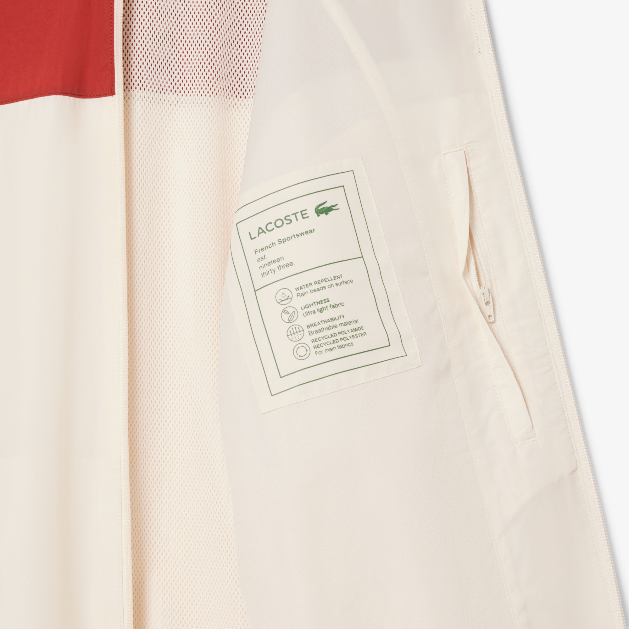 Lacoste Erkek Dik Yaka Renk Bloklu Bordo Ceket