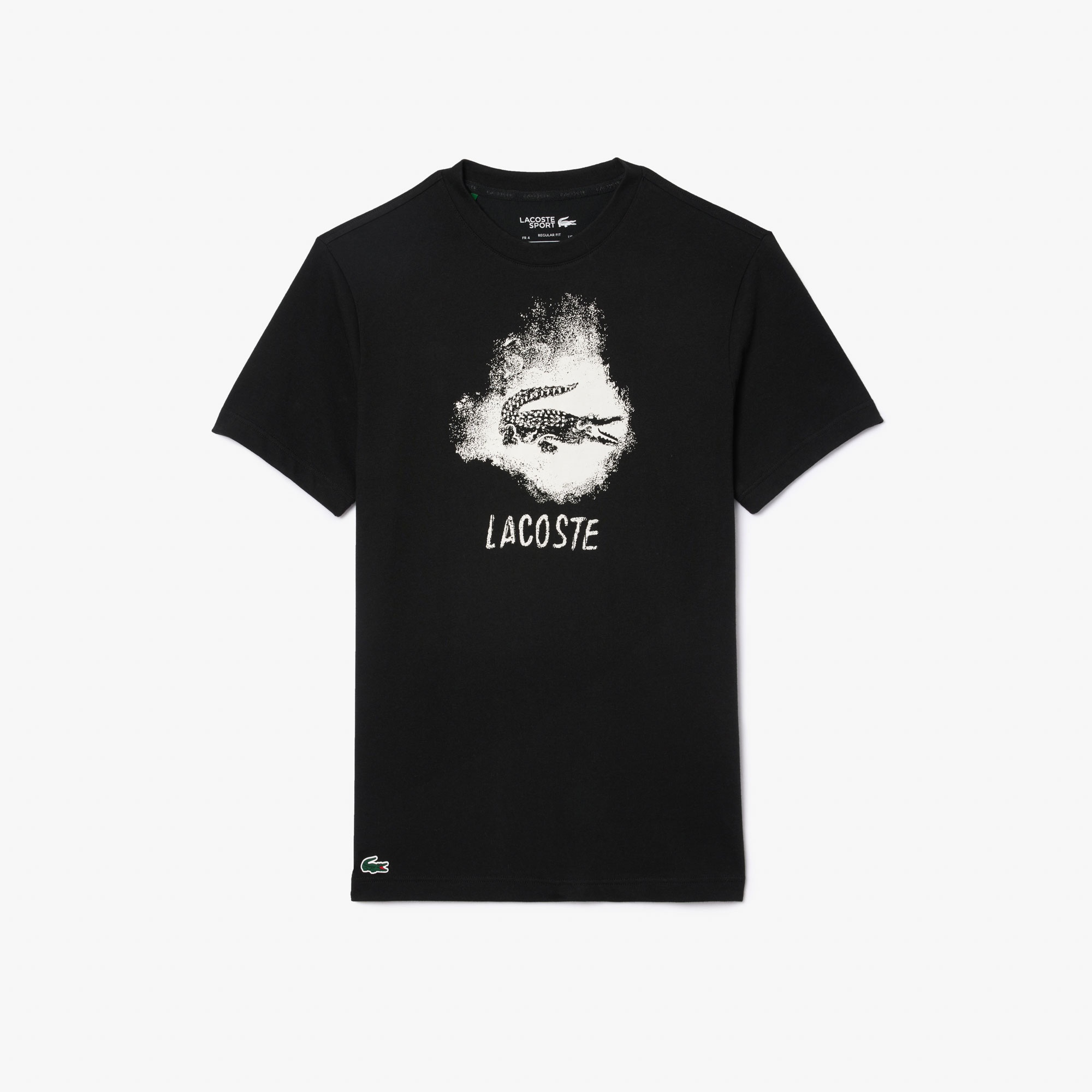 Lacoste Erkek Regular Fit Bisiklet Yaka Baskılı Siyah T-Shirt