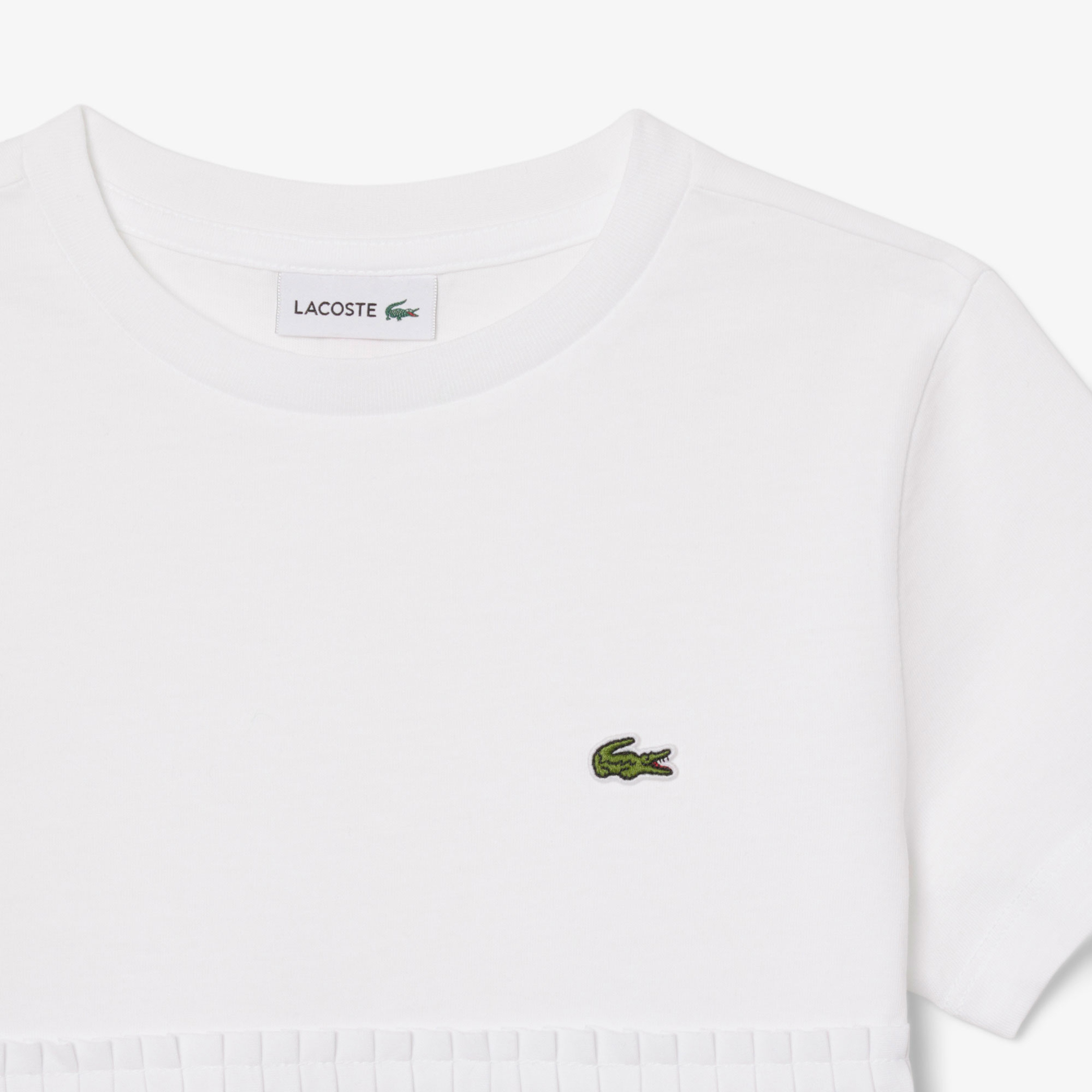 Kız Çocuk Bisiklet Yaka Beyaz T-Shirt Kız Çocuk Bisiklet Yaka Beyaz T-Shirt
