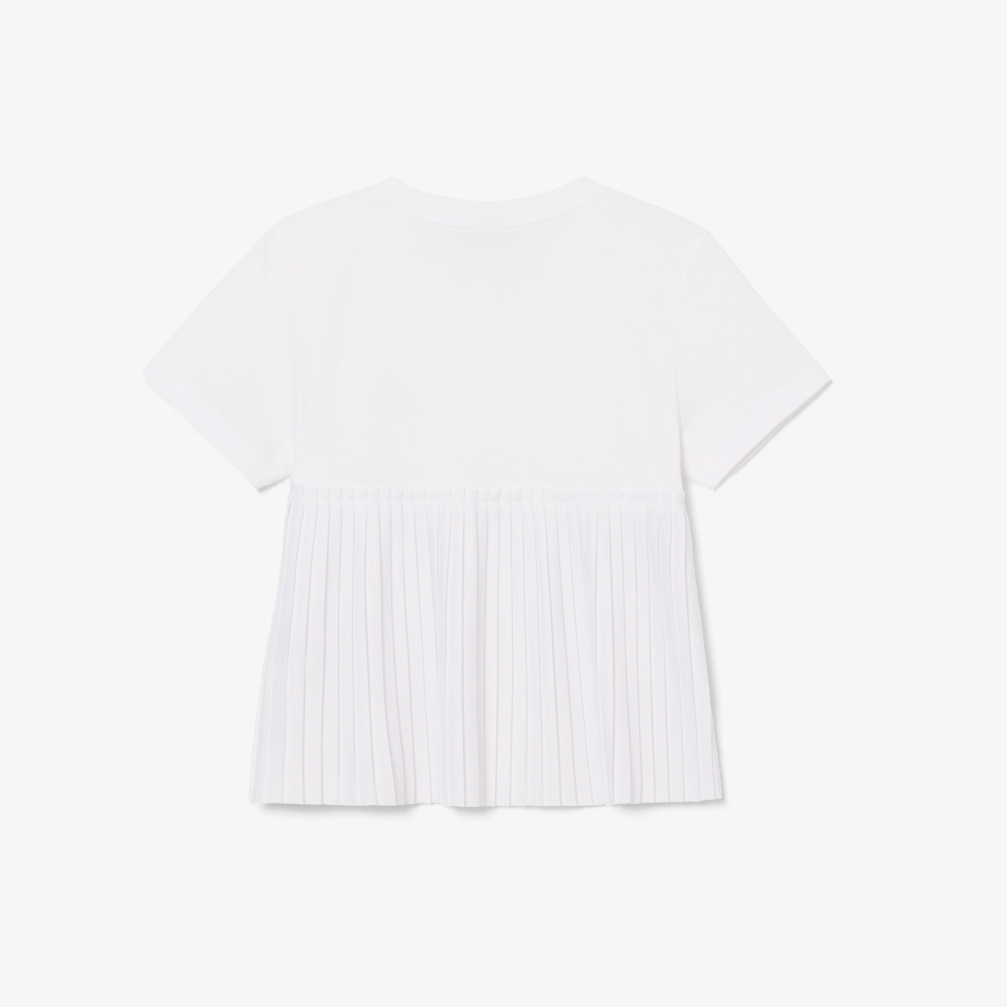 Kız Çocuk Bisiklet Yaka Beyaz T-Shirt