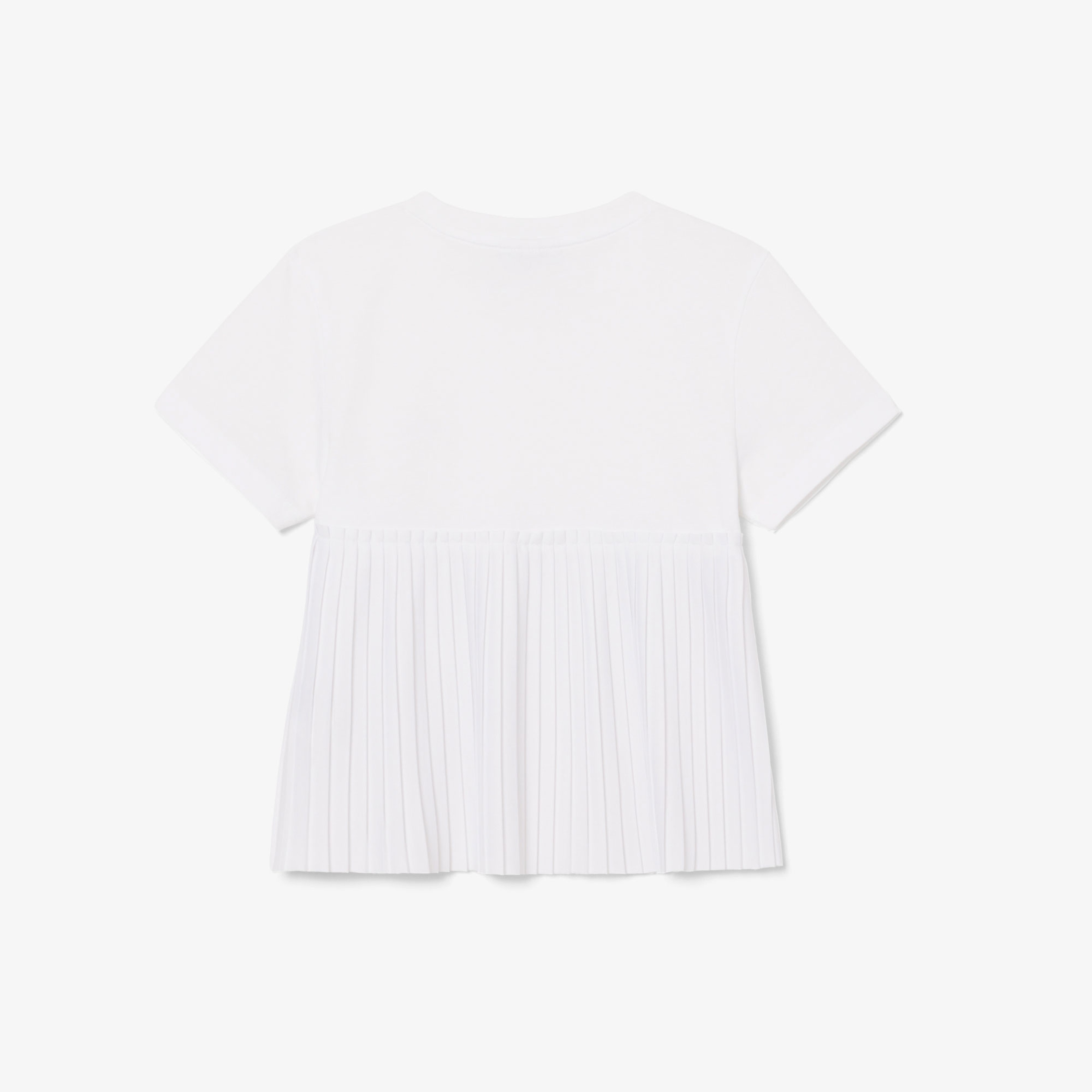 Kız Çocuk Bisiklet Yaka Beyaz T-Shirt Kız Çocuk Bisiklet Yaka Beyaz T-Shirt