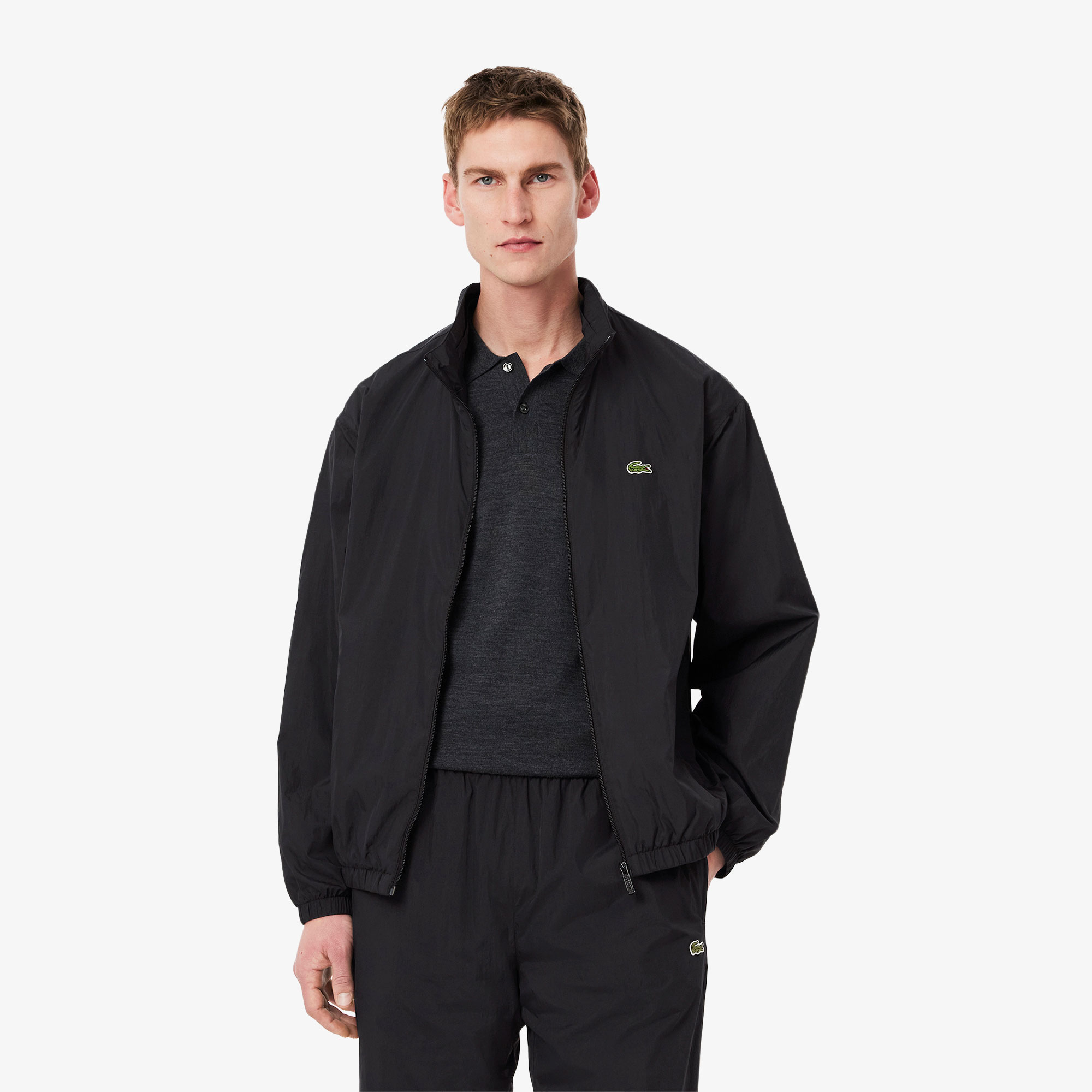 ココ‼️Lacoste ブラック ブルゾン Lacoste Erkek Kapüşonlu Siyah Yağmurluk BH8901-031 | Lacoste
