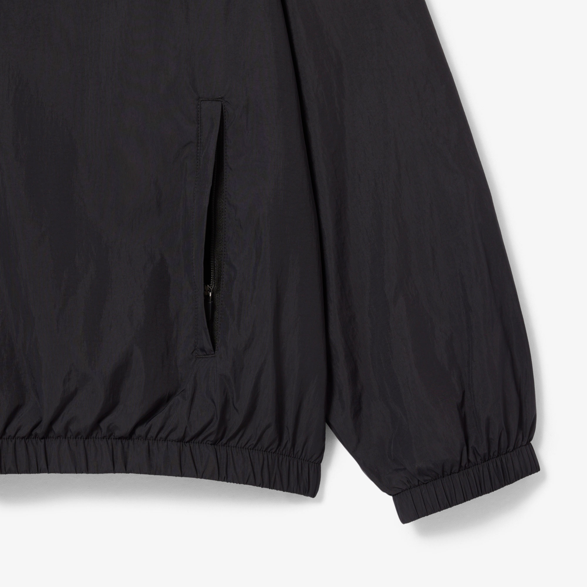 Lacoste Erkek Kapüşonlu Siyah Yağmurluk