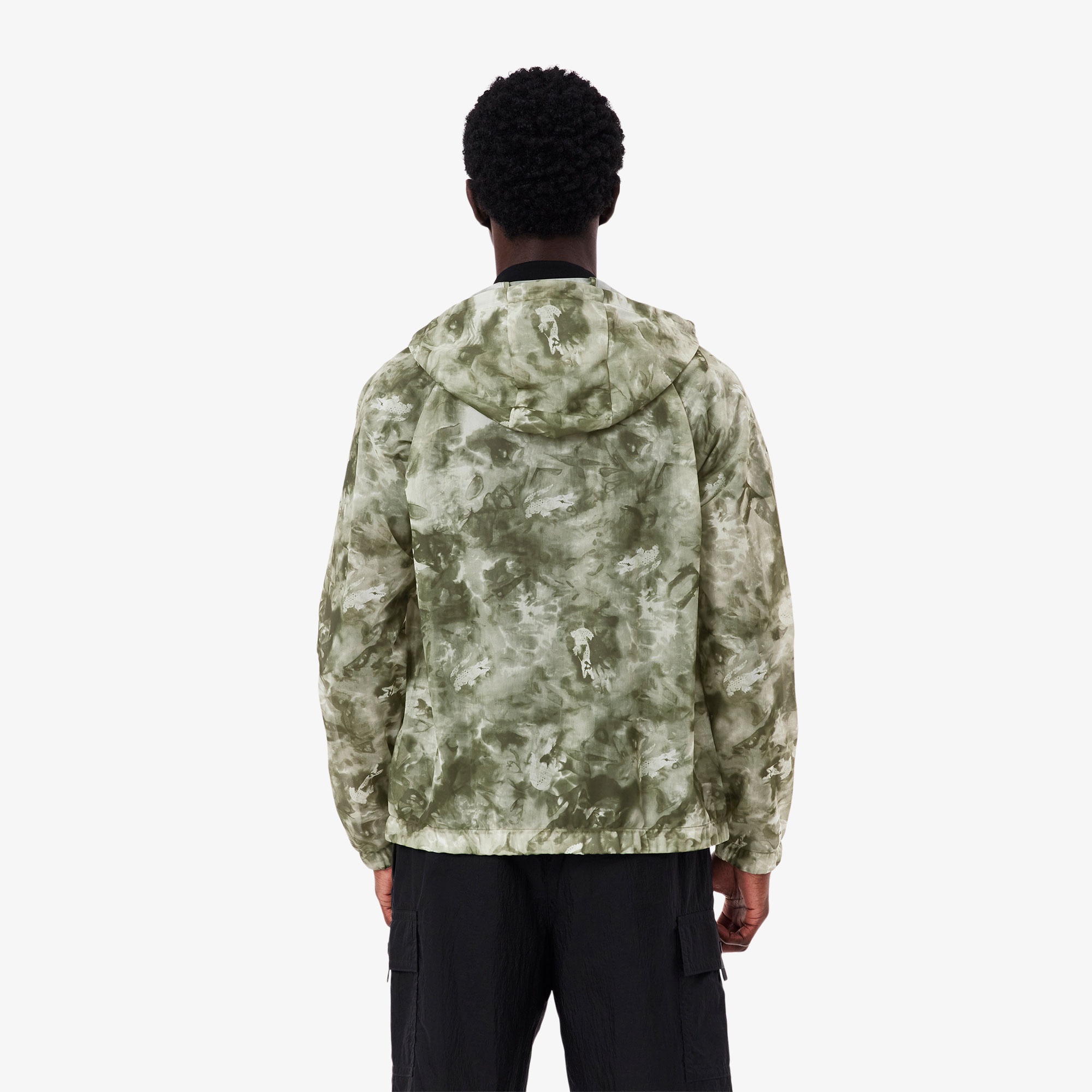 Lacoste Erkek Kapüşonlu Baskılı Yeşil Ceket