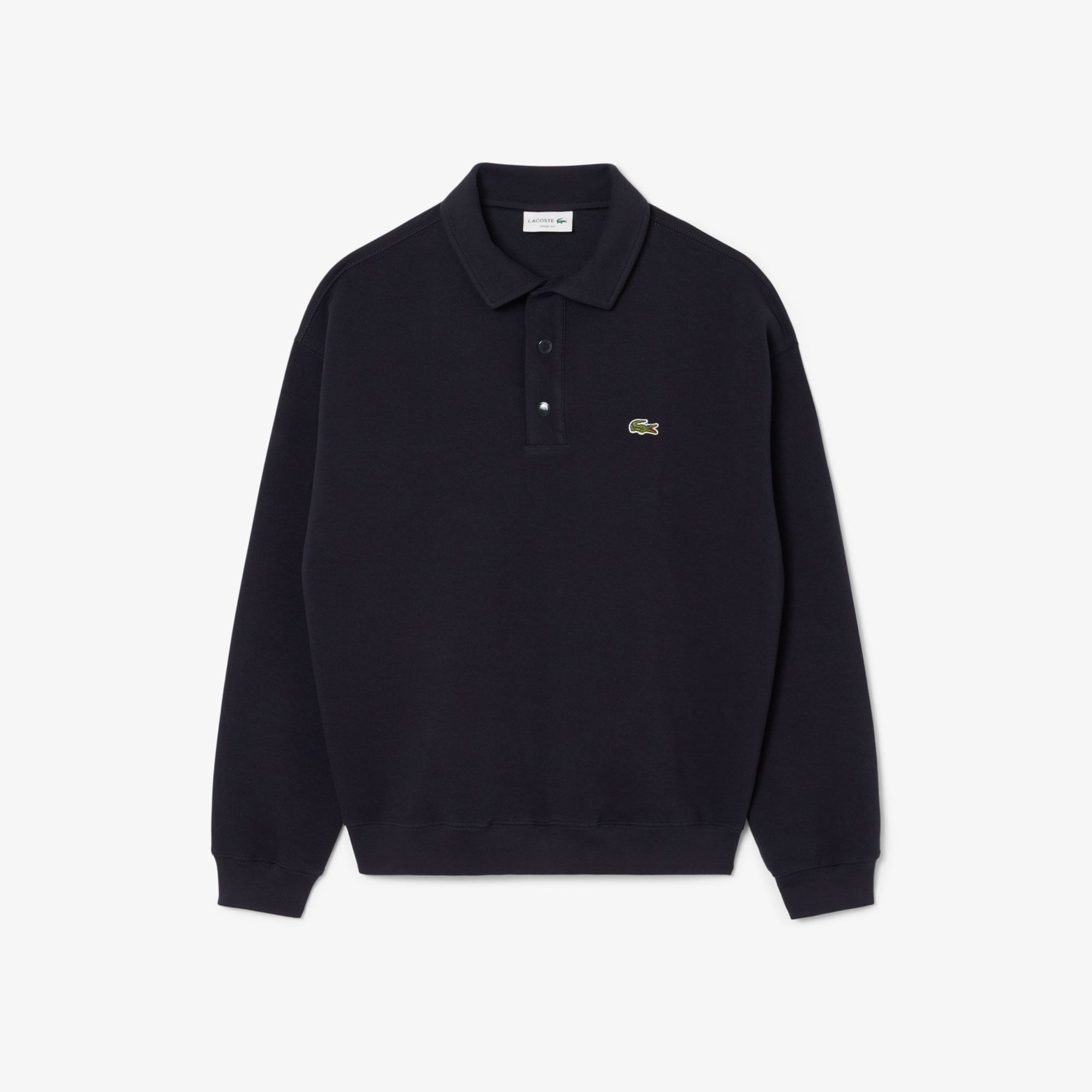Lacoste Erkek Loose Fit Polo Yaka Lacivert Sweatshirt