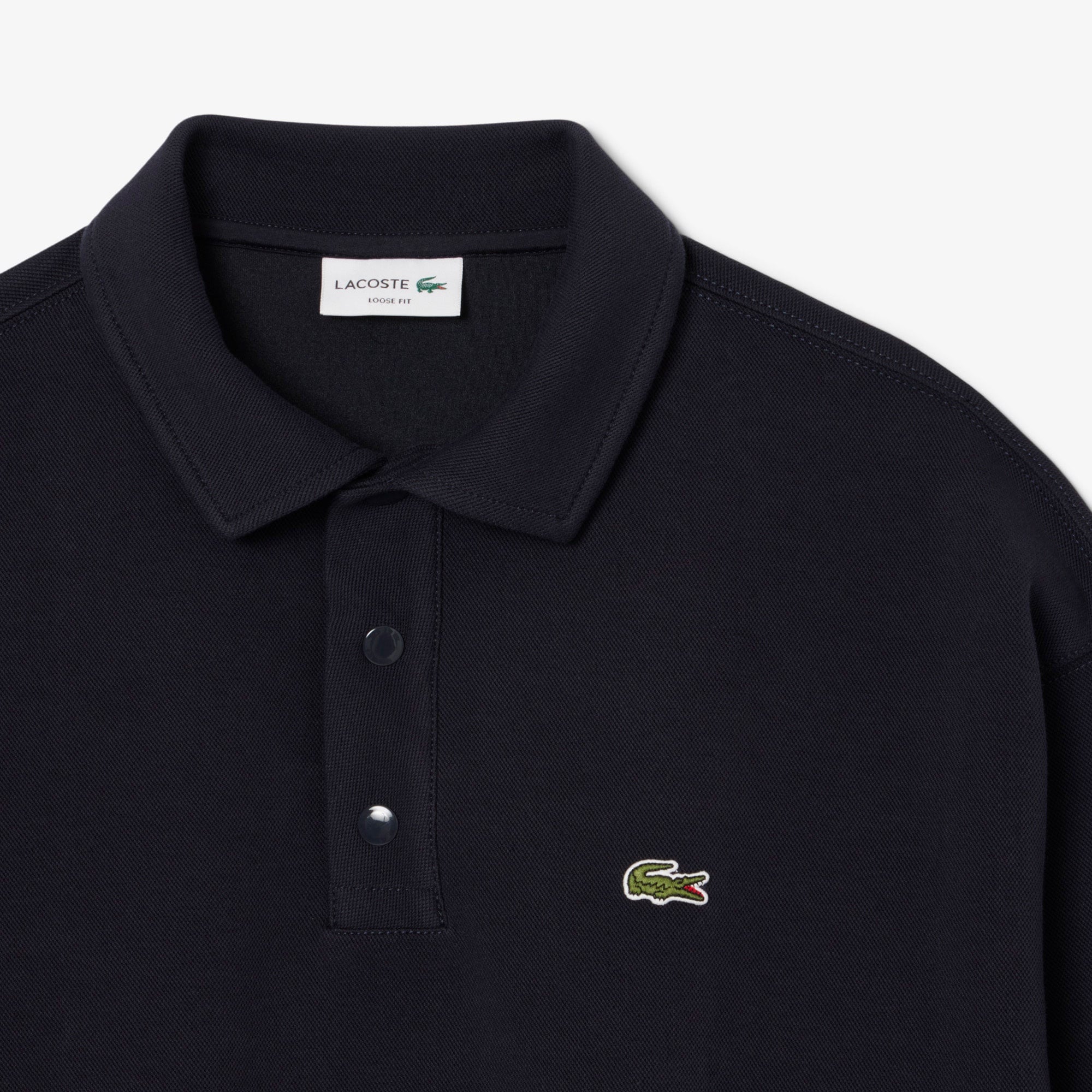 Lacoste Erkek Loose Fit Polo Yaka Lacivert Sweatshirt