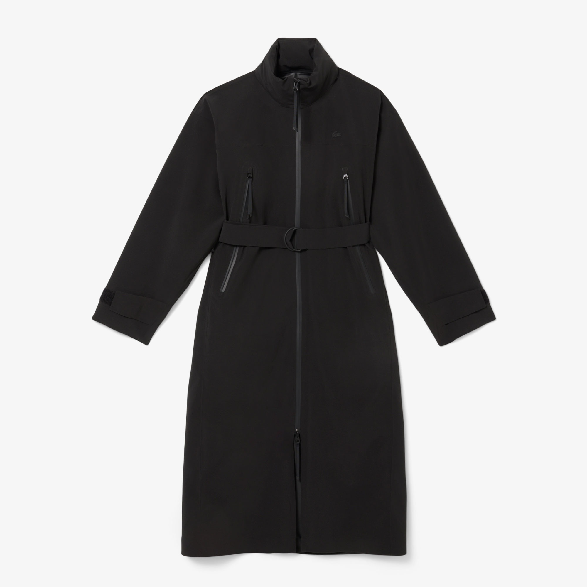 Lacoste Kadın Oversize Fit Kapüşonlu Siyah Trençkot