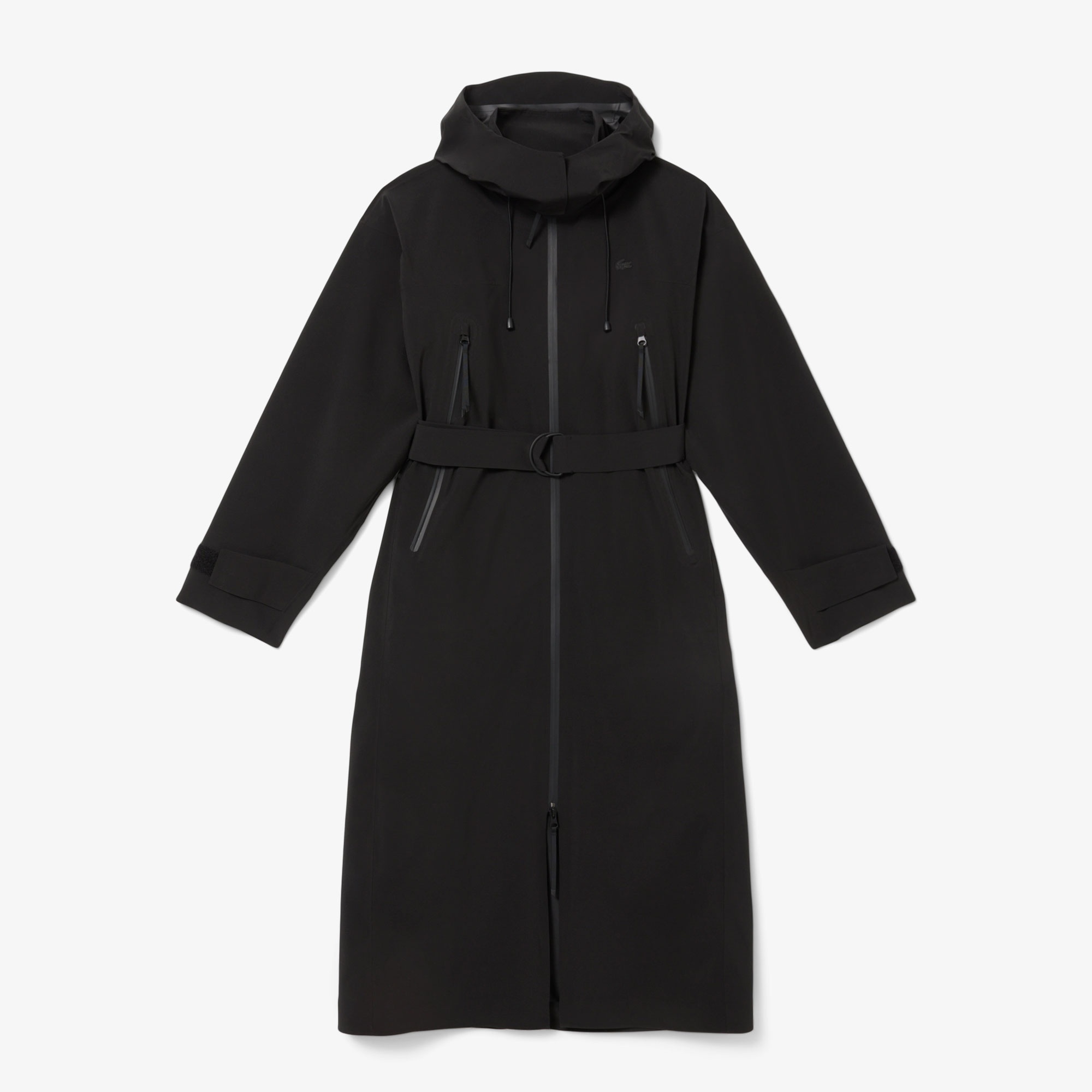 Lacoste Kadın Oversize Fit Kapüşonlu Siyah Trençkot