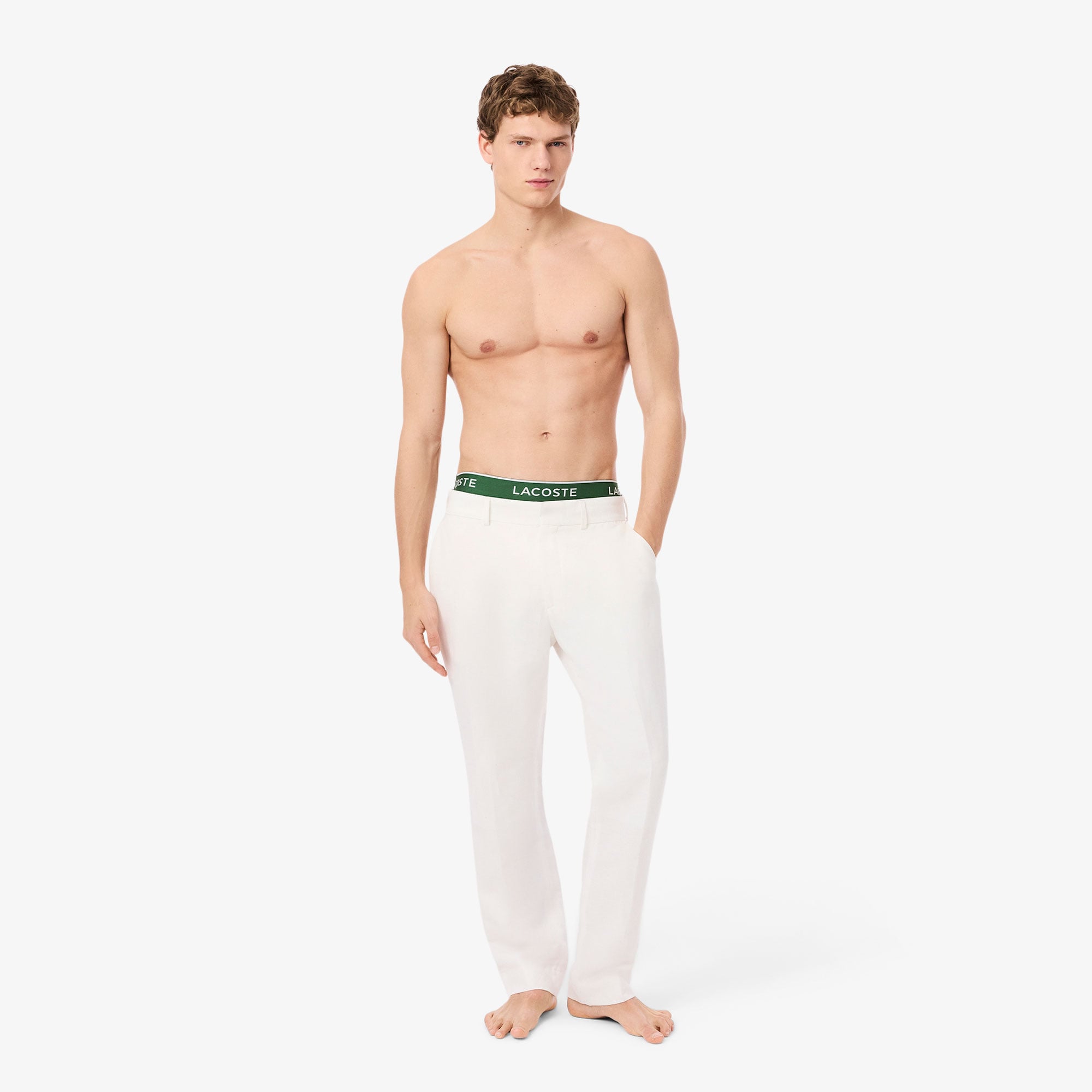 Lacoste Erkek 3'lü Beyaz Boxer görsel 5