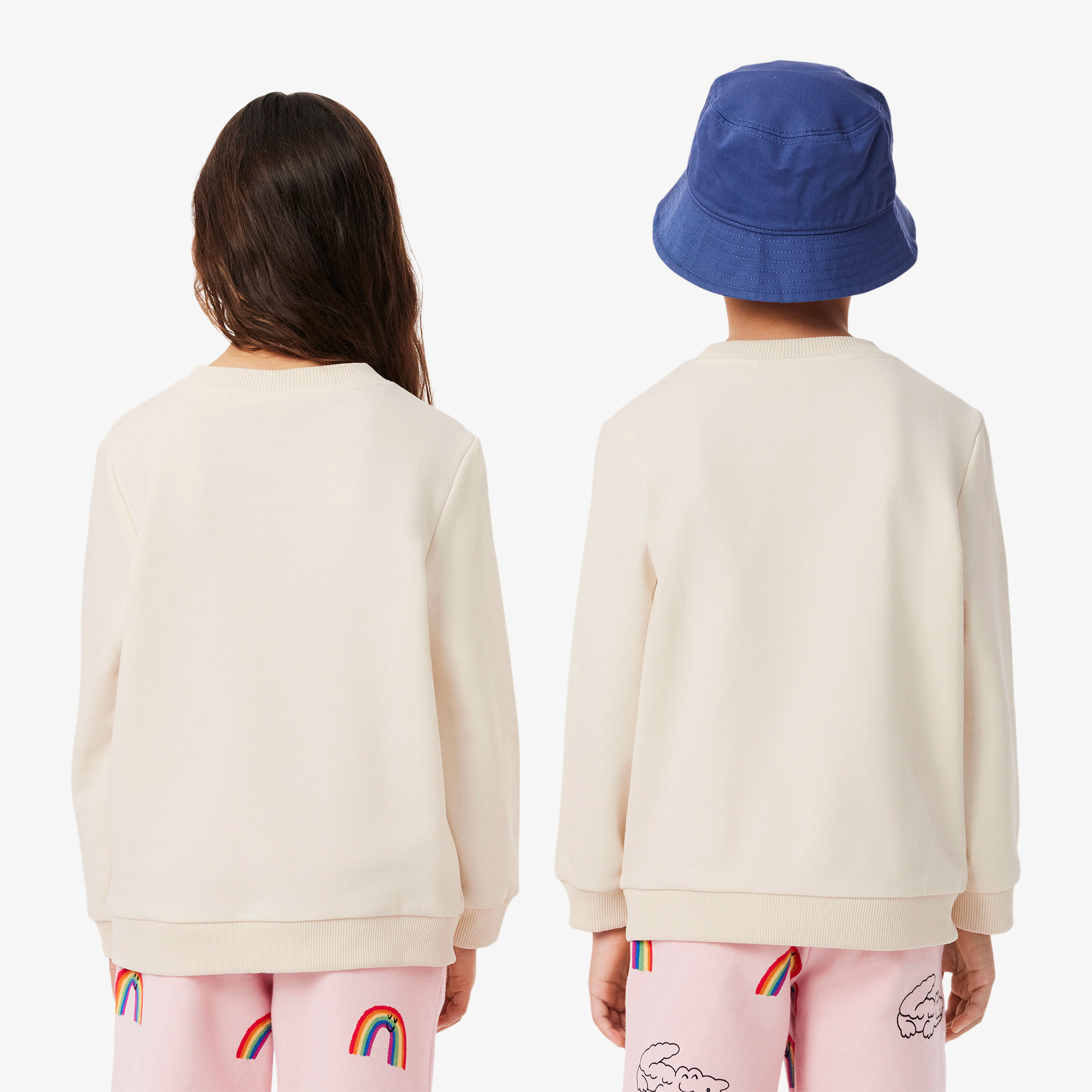 Lacoste Çocuk Bisiklet Yaka Desenli Krem Sweatshirt görsel 3